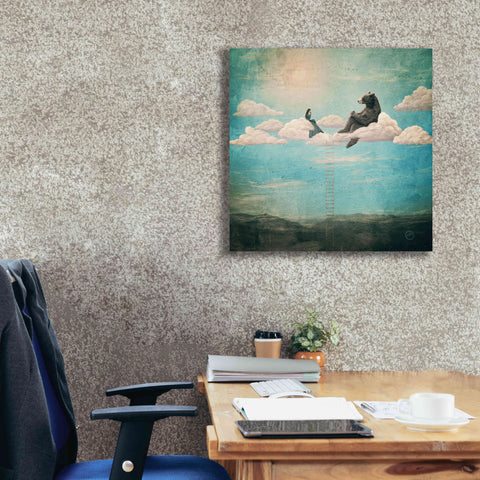 Image of 'Tea Time With Ala The Bear' by Paula Belle Flores, Giclee Canvas Wall Art,26 x 26
