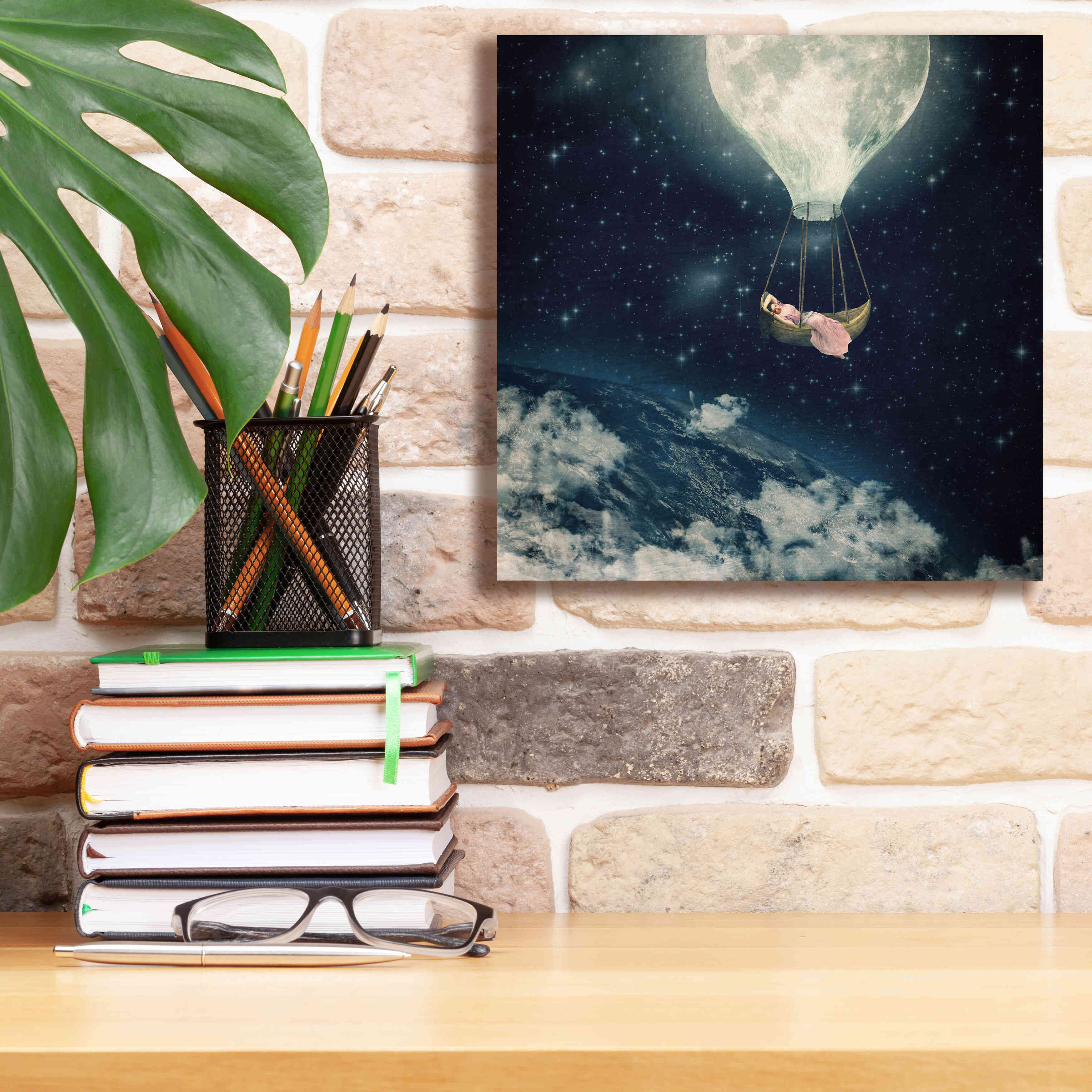 'The Moon Carries Me Away' by Paula Belle Flores, Giclee Canvas Wall Art,12 x 12
