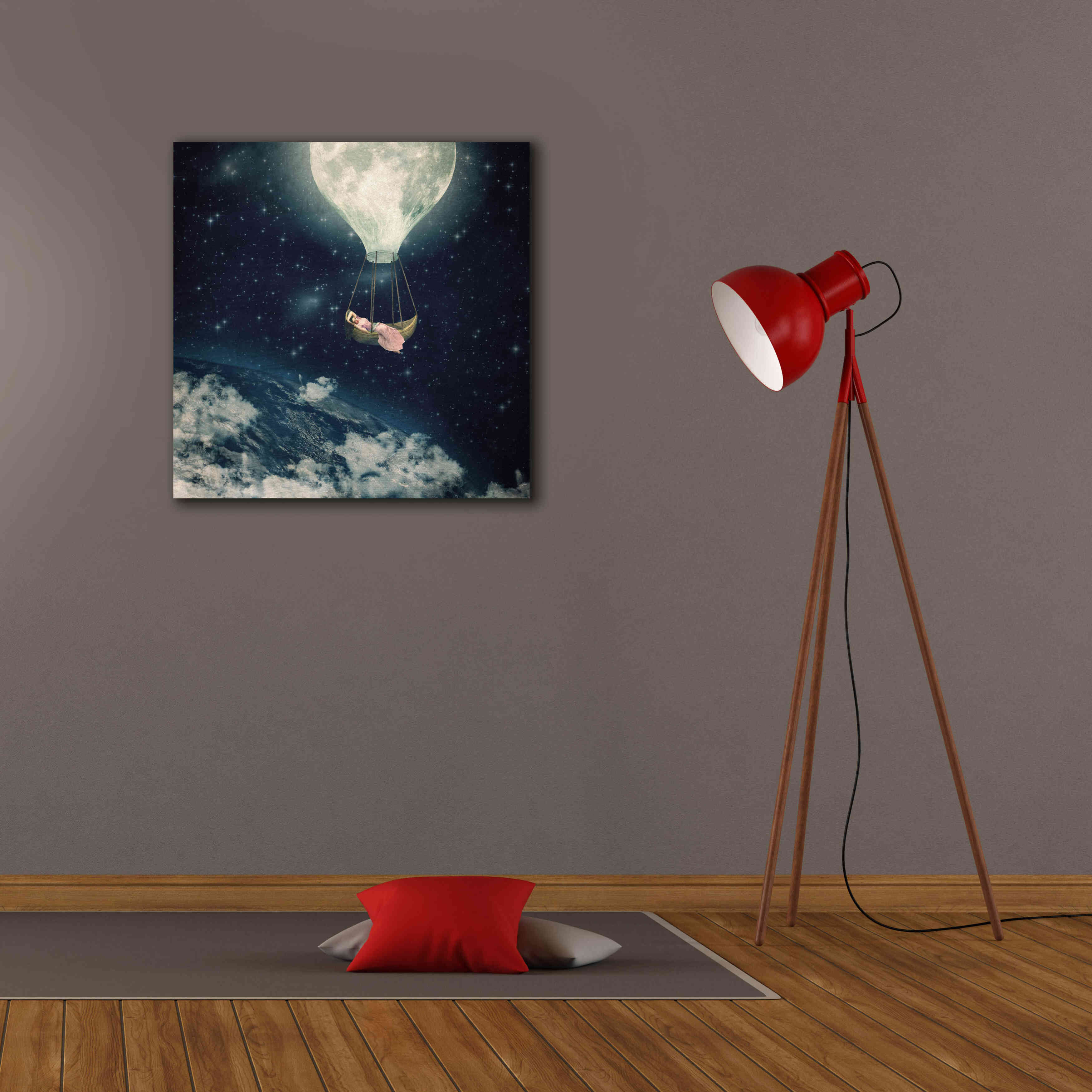 'The Moon Carries Me Away' by Paula Belle Flores, Giclee Canvas Wall Art,26 x 26