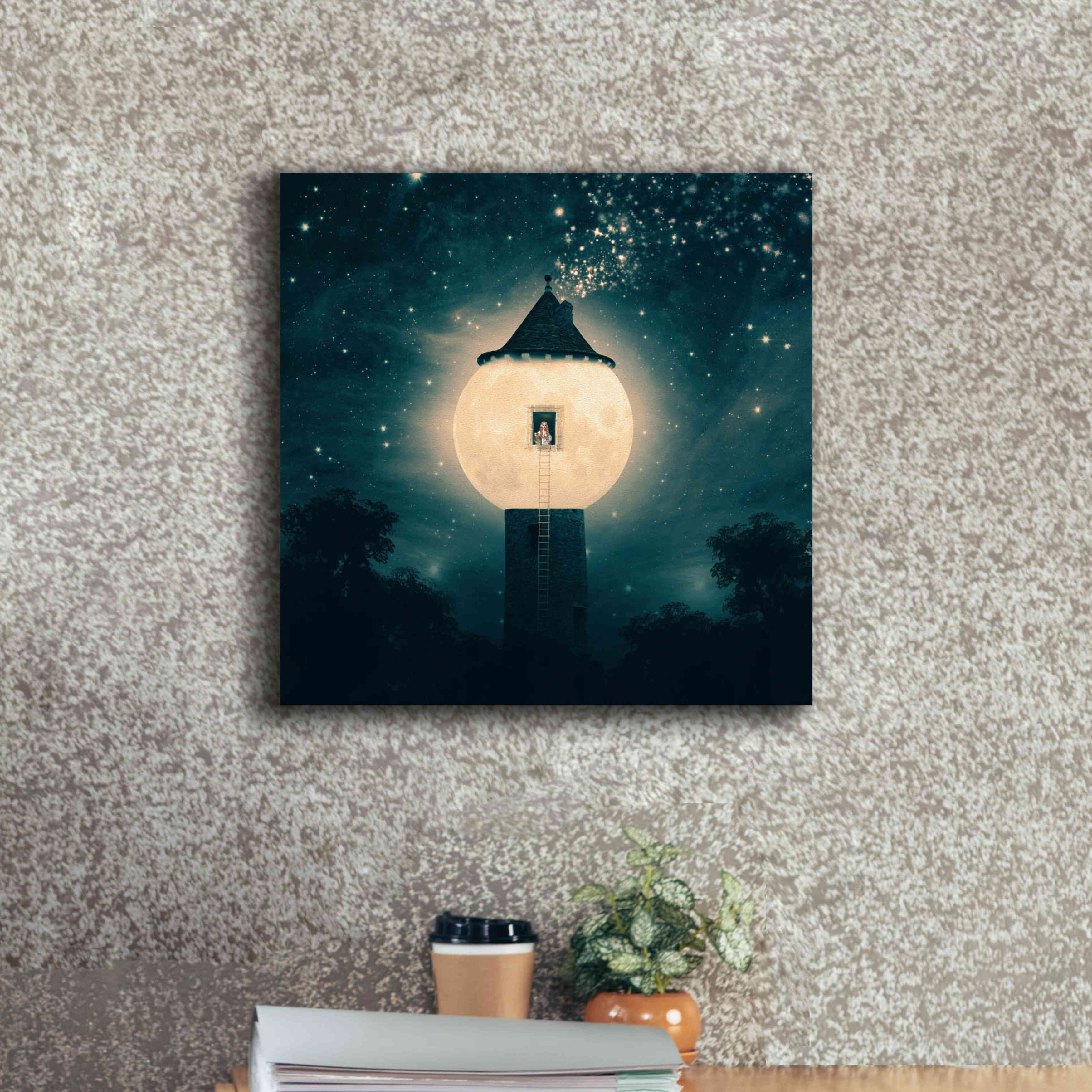 'The Moon Tower' by Paula Belle Flores, Giclee Canvas Wall Art,18 x 18