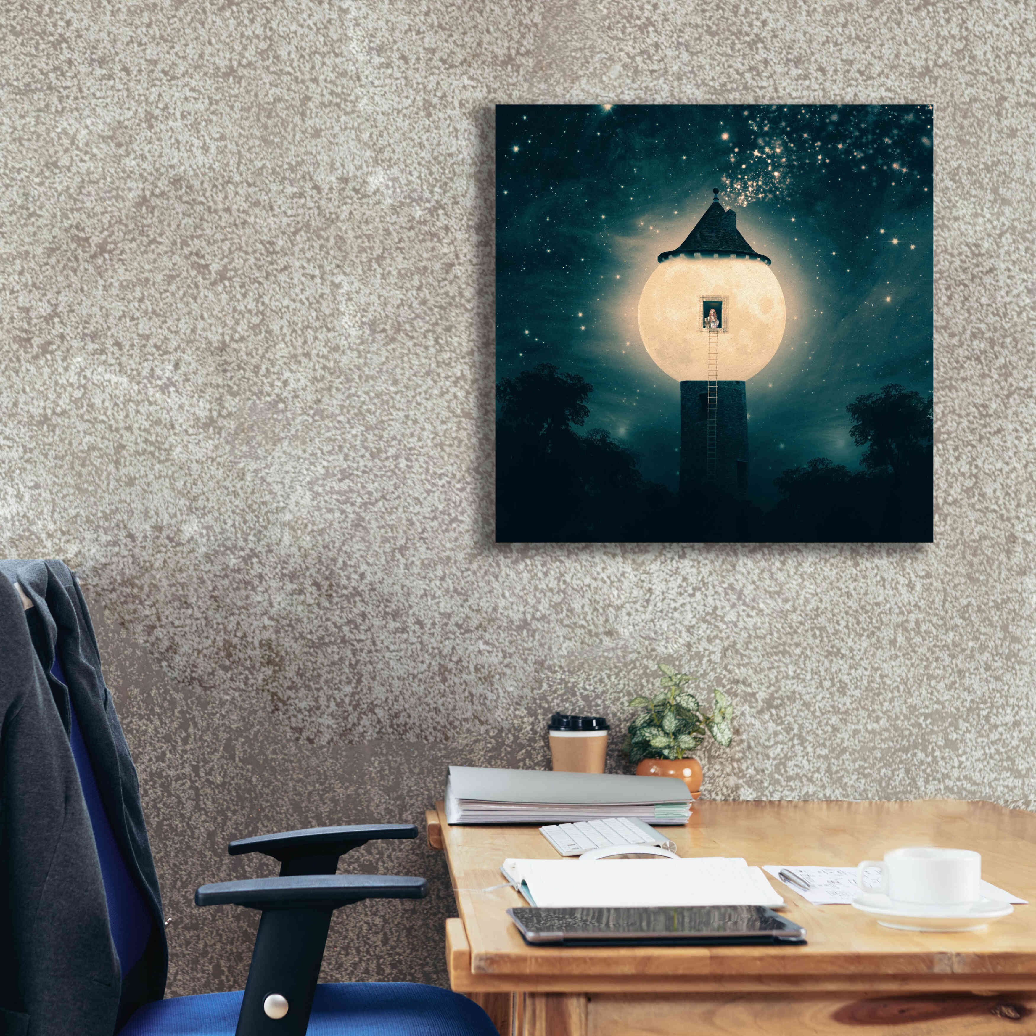 'The Moon Tower' by Paula Belle Flores, Giclee Canvas Wall Art,26 x 26