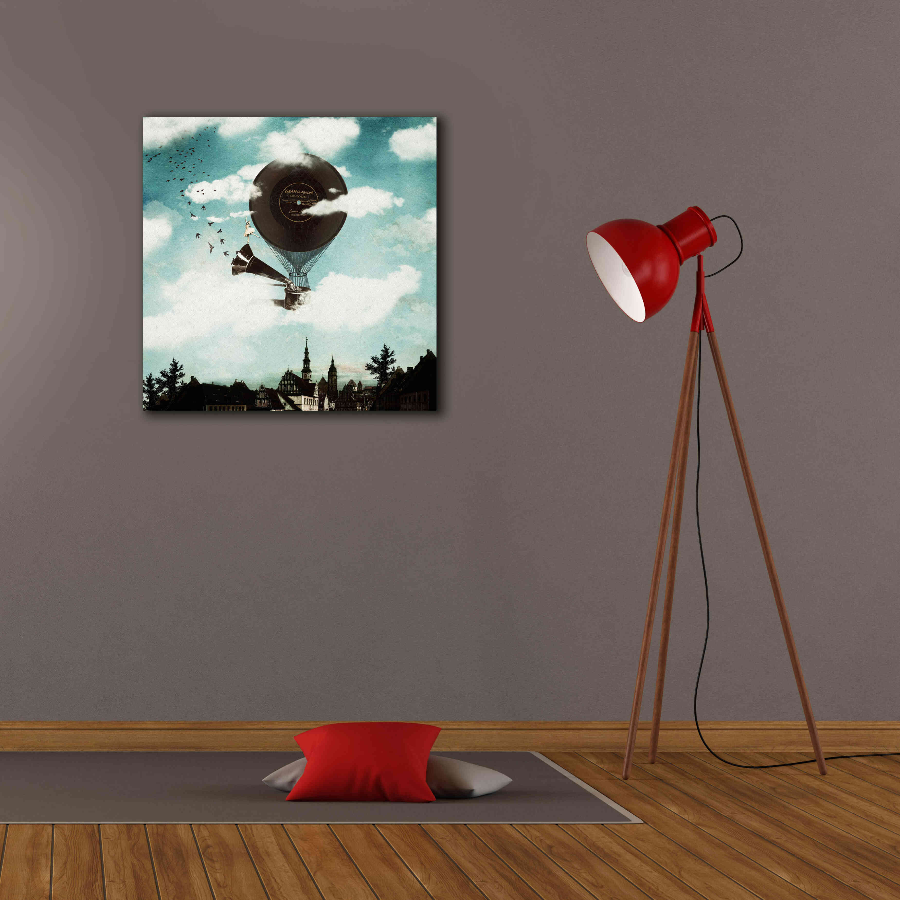 'The Travelling Ballerina' by Paula Belle Flores, Giclee Canvas Wall Art,26 x 26