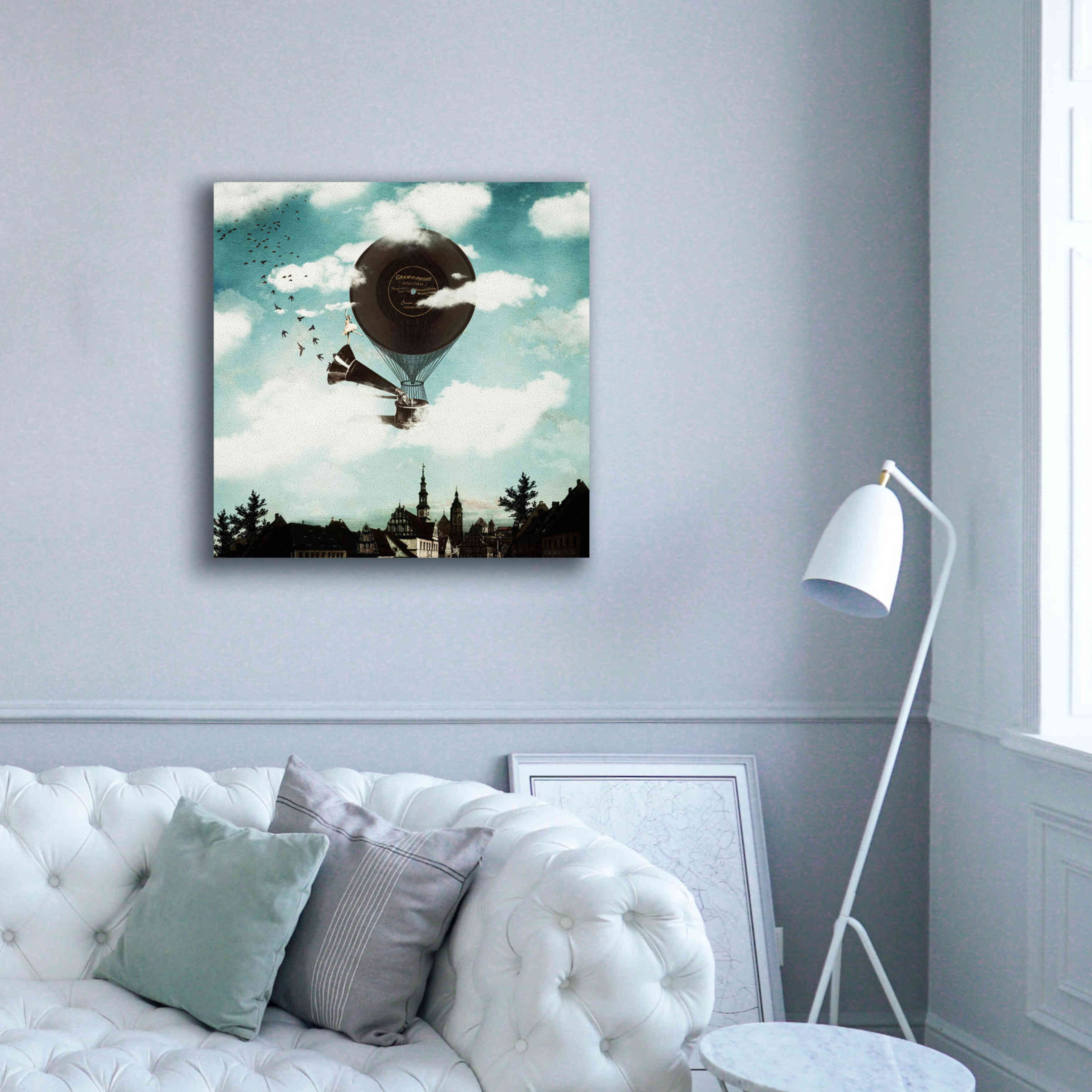 'The Travelling Ballerina' by Paula Belle Flores, Giclee Canvas Wall Art,37 x 37