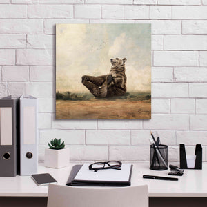 'Yo The Yoga Bear' by Paula Belle Flores, Giclee Canvas Wall Art,18 x 18