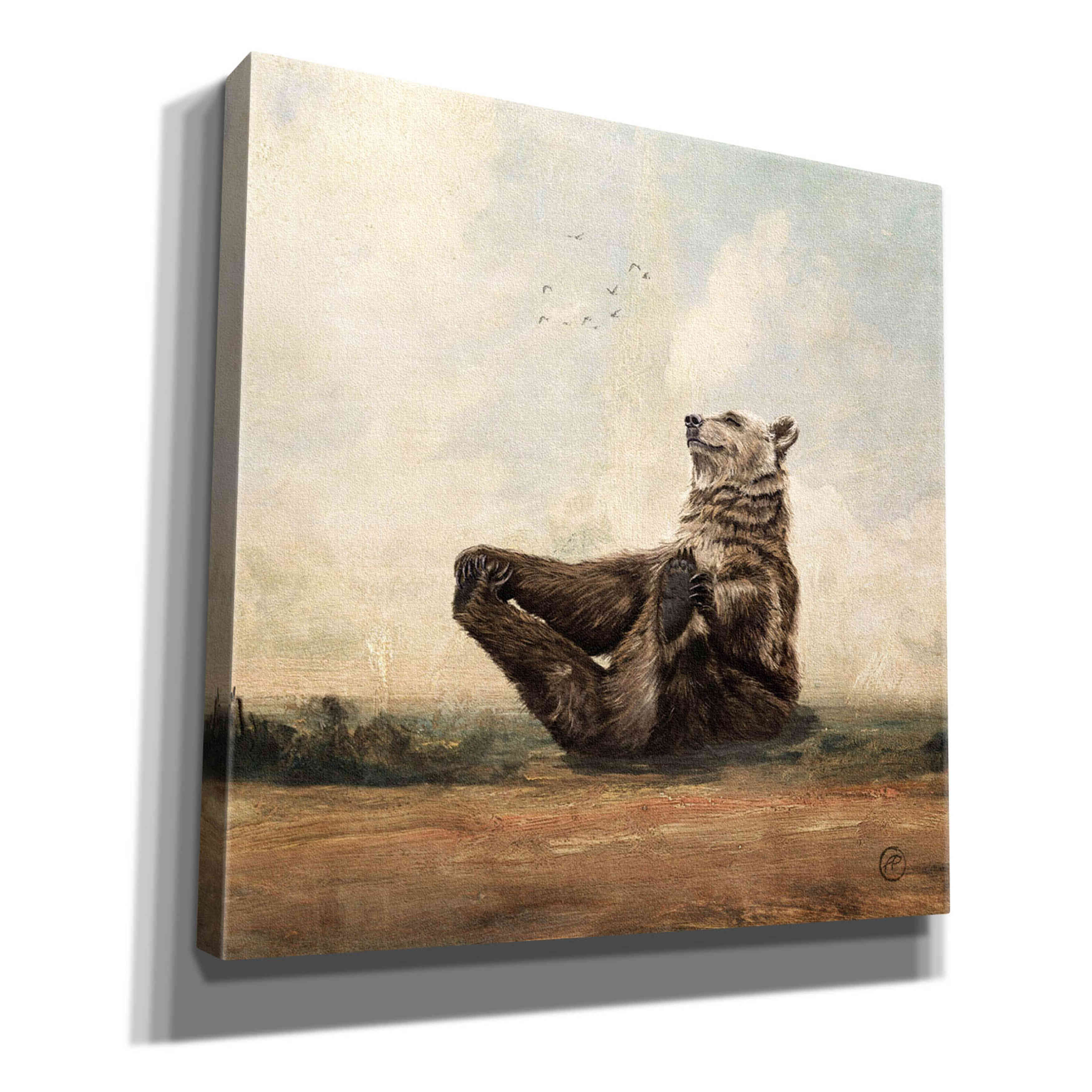 'Yo The Yoga Bear' by Paula Belle Flores, Giclee Canvas Wall Art