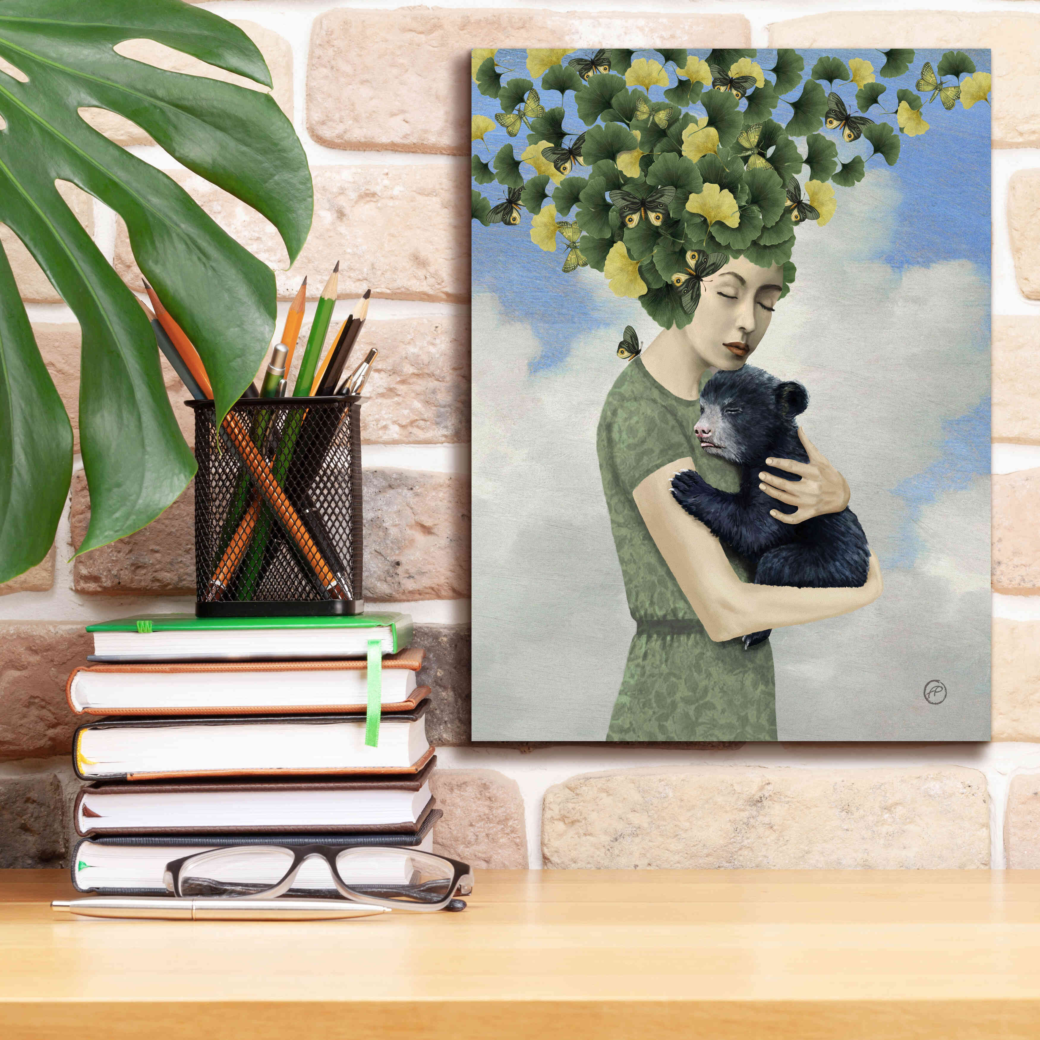 'You Are Safe - Bear' by Paula Belle Flores, Giclee Canvas Wall Art,12 x 16