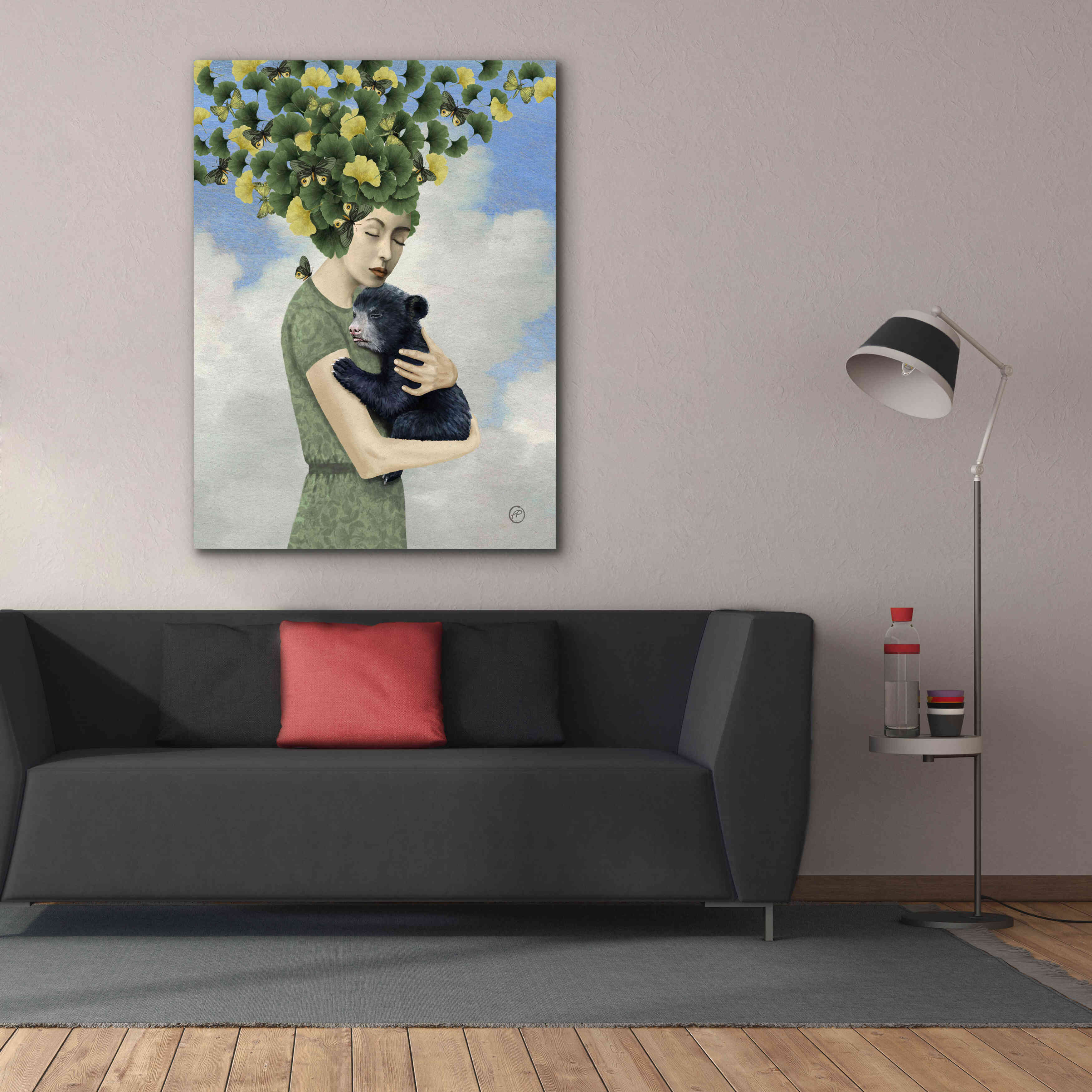 'You Are Safe - Bear' by Paula Belle Flores, Giclee Canvas Wall Art,40 x 54