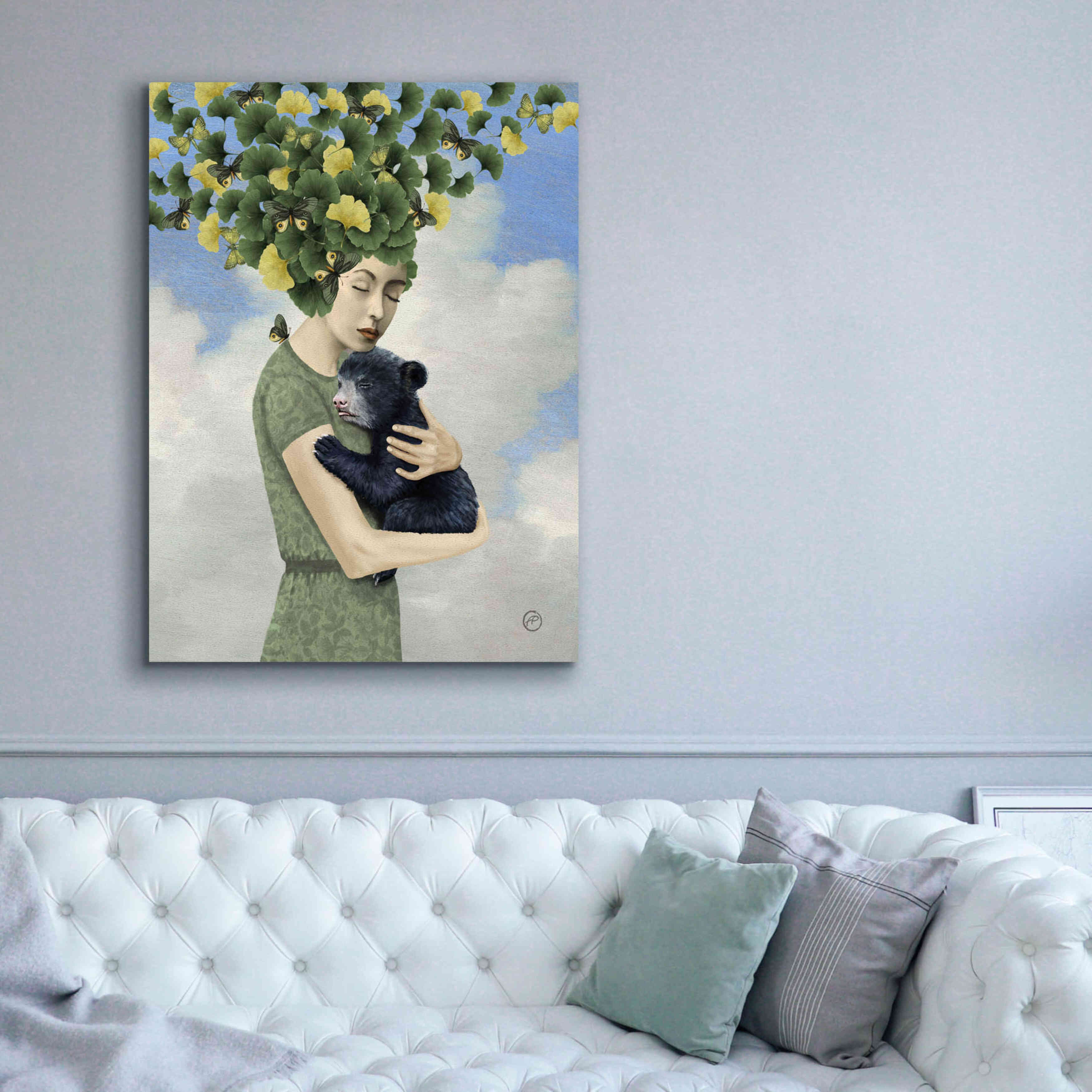 'You Are Safe - Bear' by Paula Belle Flores, Giclee Canvas Wall Art,40 x 54