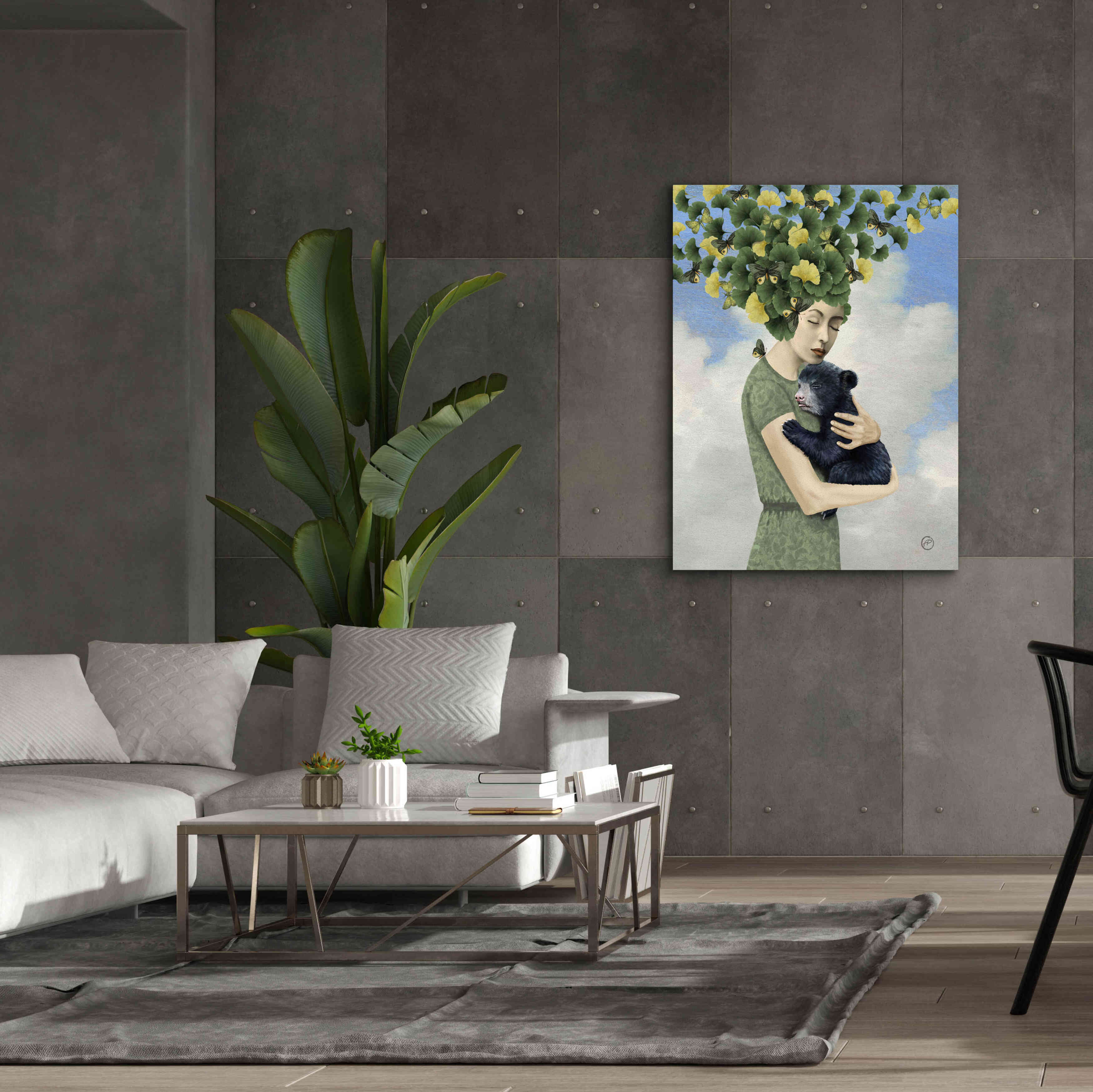 'You Are Safe - Bear' by Paula Belle Flores, Giclee Canvas Wall Art,40 x 54