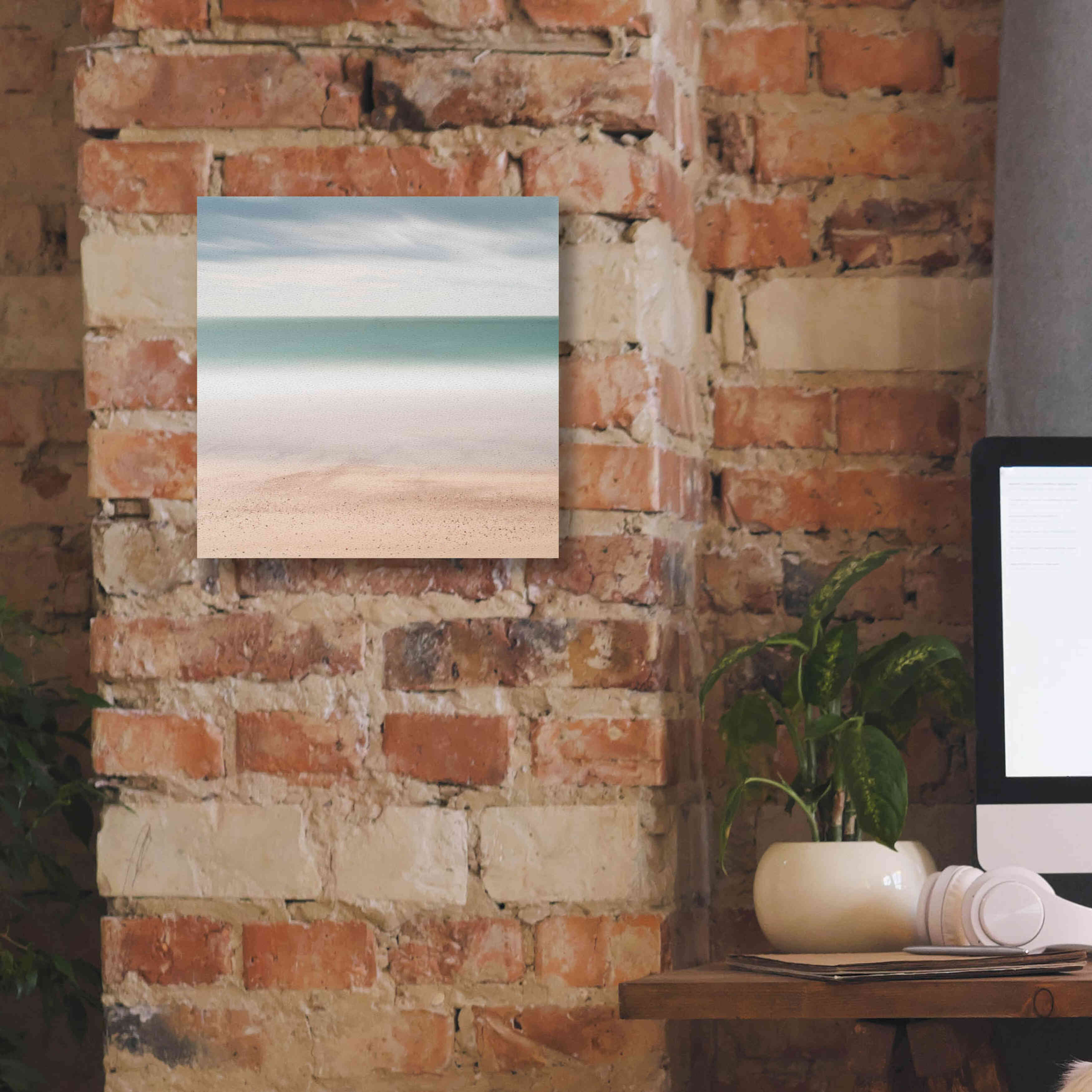 'Beach Sea Sky' by Wilco Dragt, Giclee Canvas Wall Art,12 x 12