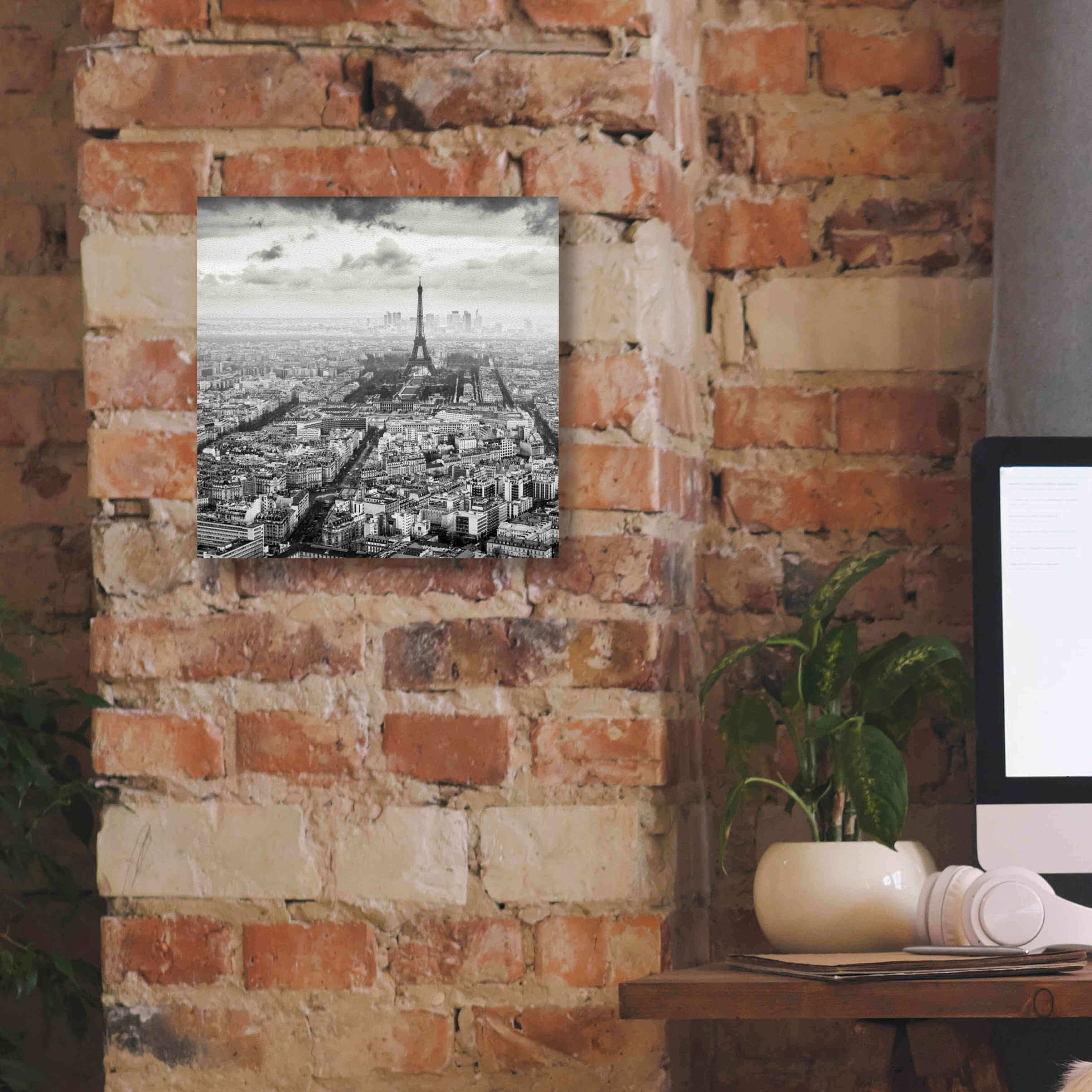 'La Tour Eiffel et La Defense' by Wilco Dragt, Giclee Canvas Wall Art,12 x 12
