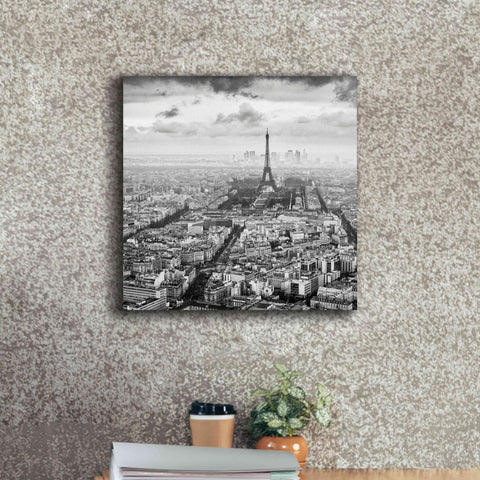 Image of 'La Tour Eiffel et La Defense' by Wilco Dragt, Giclee Canvas Wall Art,18 x 18