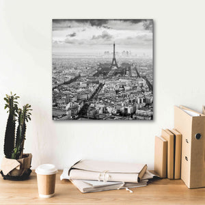 'La Tour Eiffel et La Defense' by Wilco Dragt, Giclee Canvas Wall Art,18 x 18