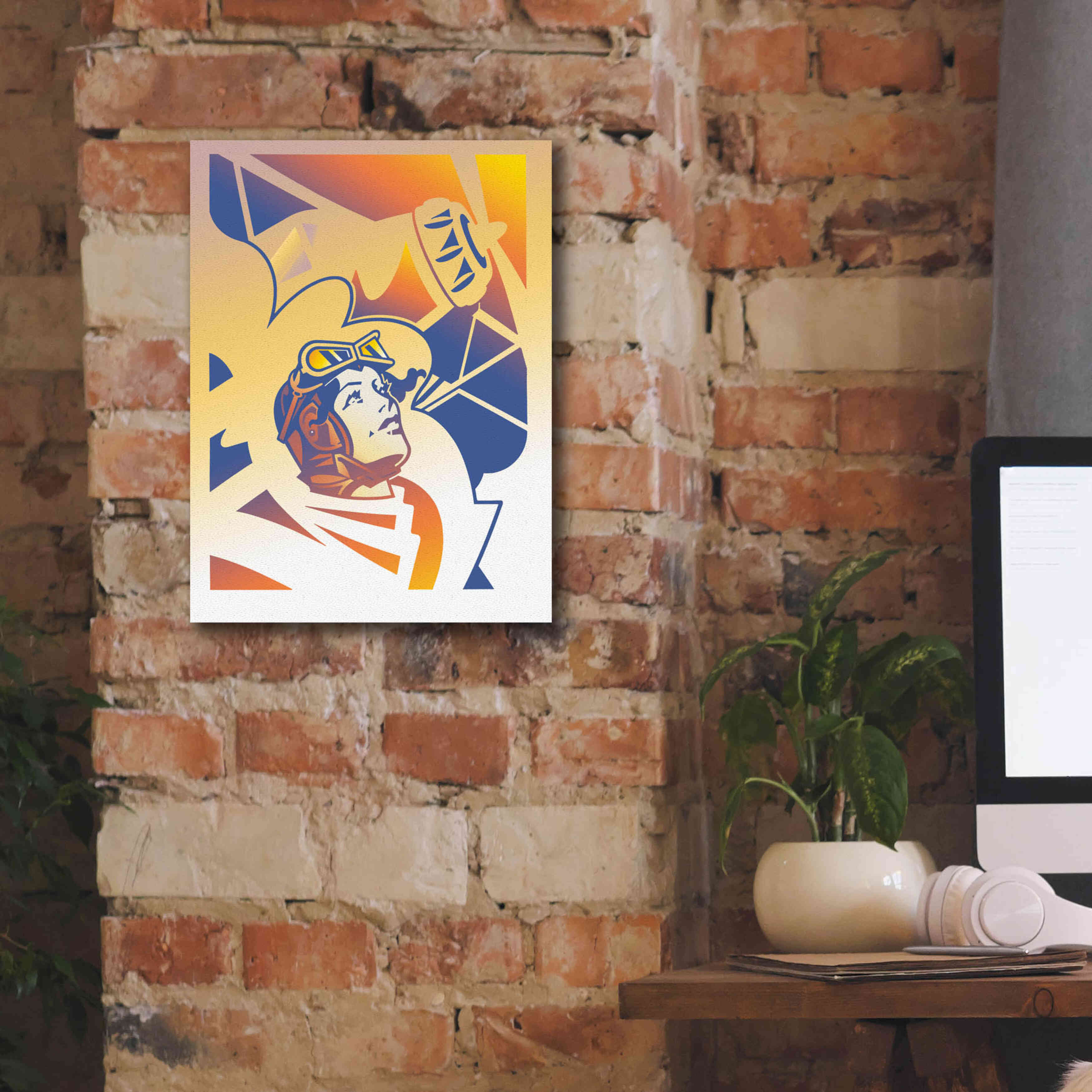 'Amelia Erhart' by David Chestnutt, Giclee Canvas Wall Art,12 x 16