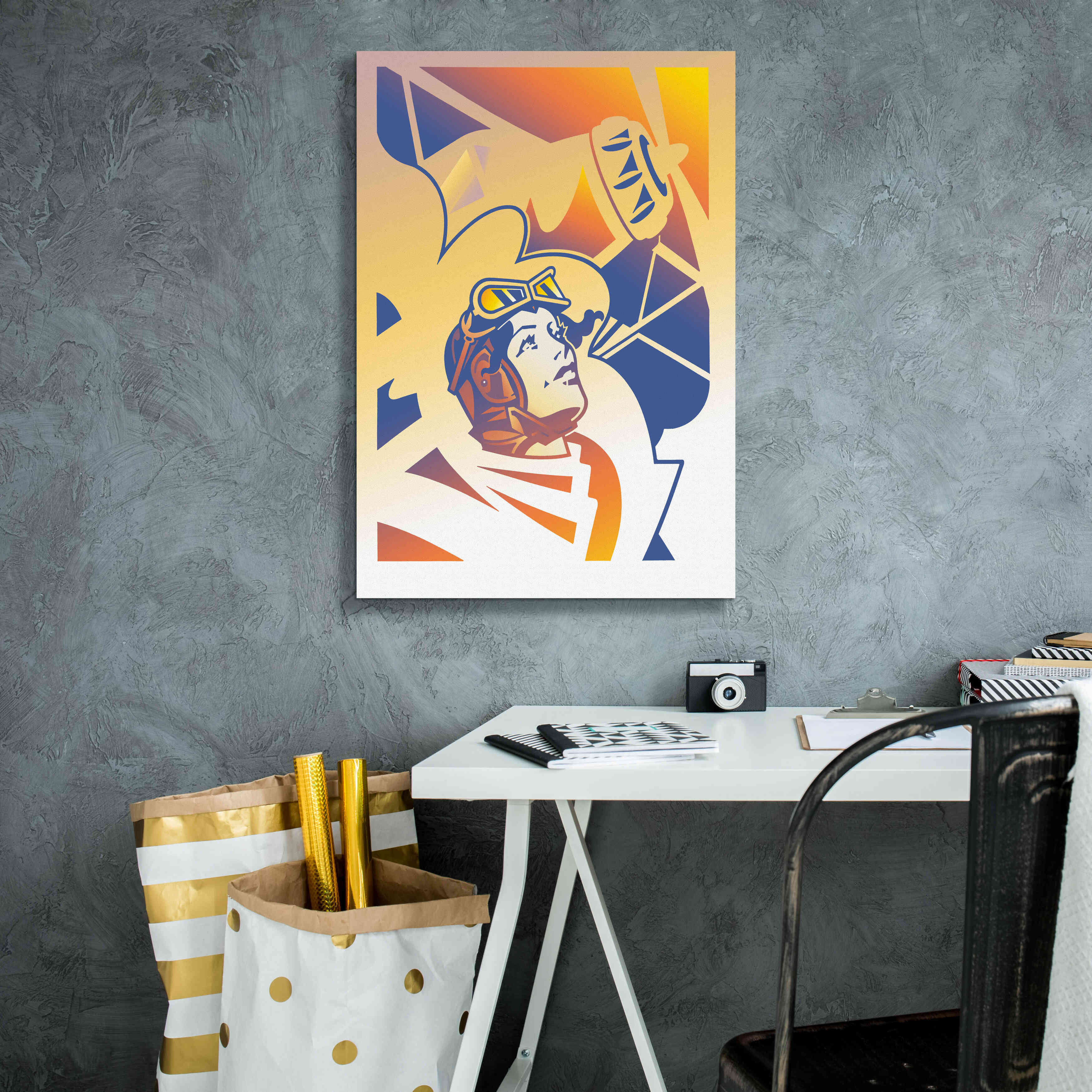 'Amelia Erhart' by David Chestnutt, Giclee Canvas Wall Art,18 x 26