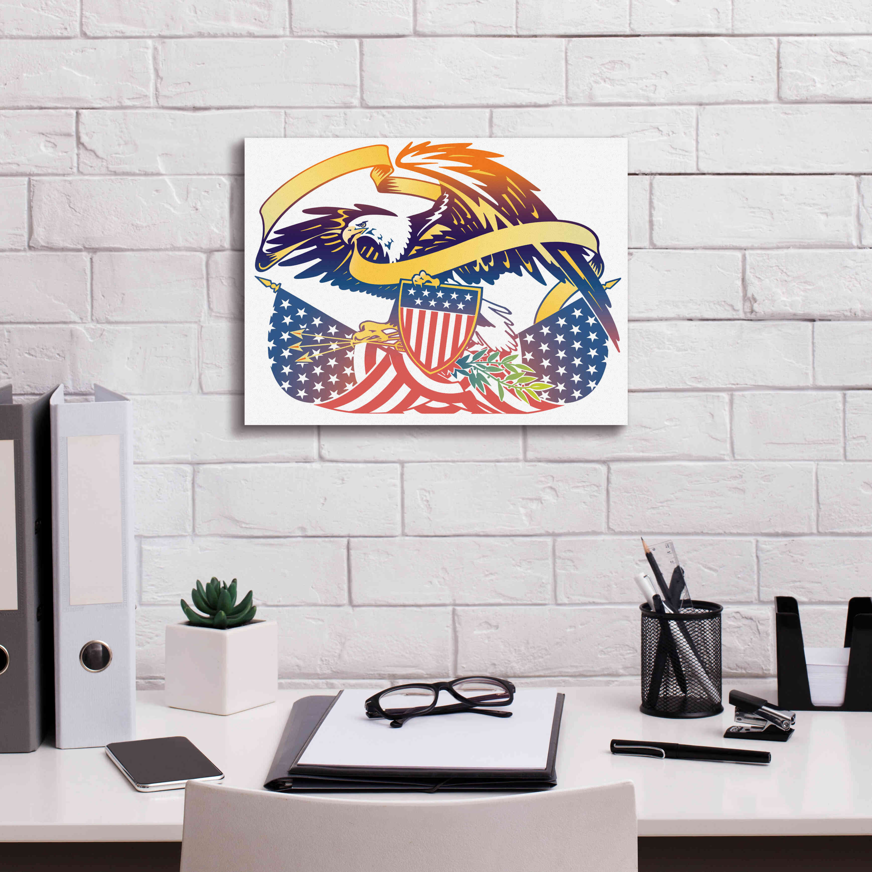 'American Eagle' by David Chestnutt, Giclee Canvas Wall Art,16 x 12
