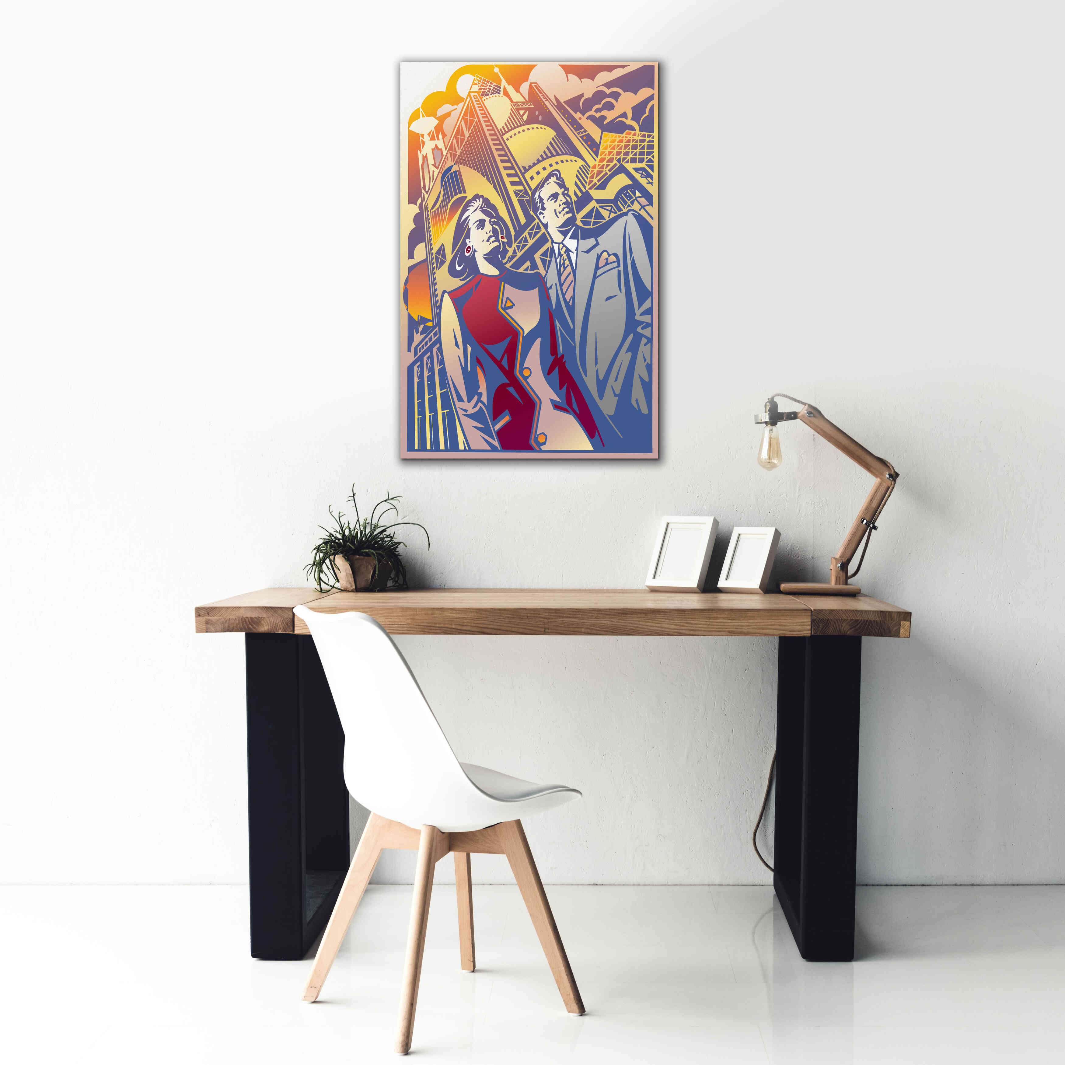 'Architectural Business Couple' by David Chestnutt, Giclee Canvas Wall Art,26 x 40