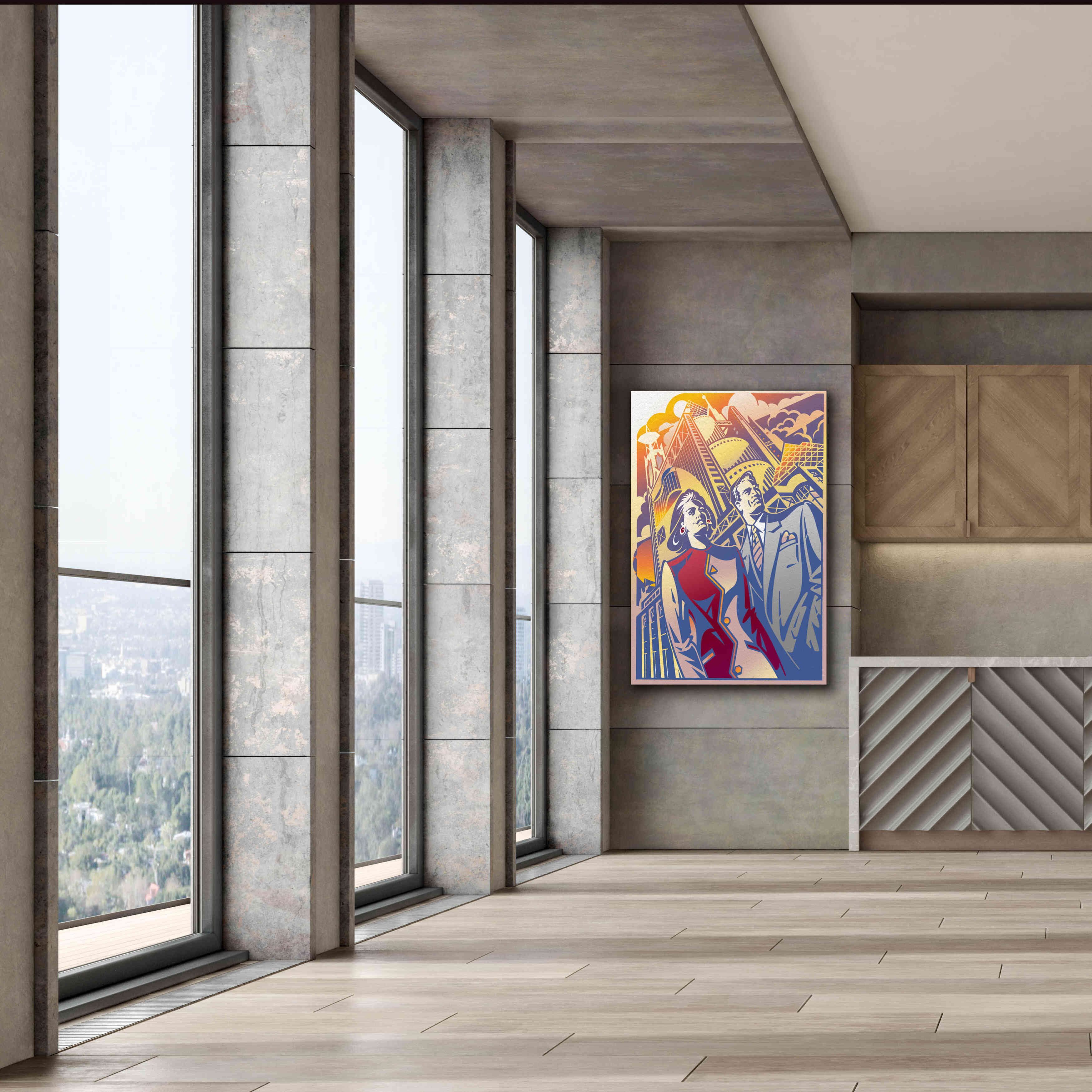 'Architectural Business Couple' by David Chestnutt, Giclee Canvas Wall Art,40 x 60