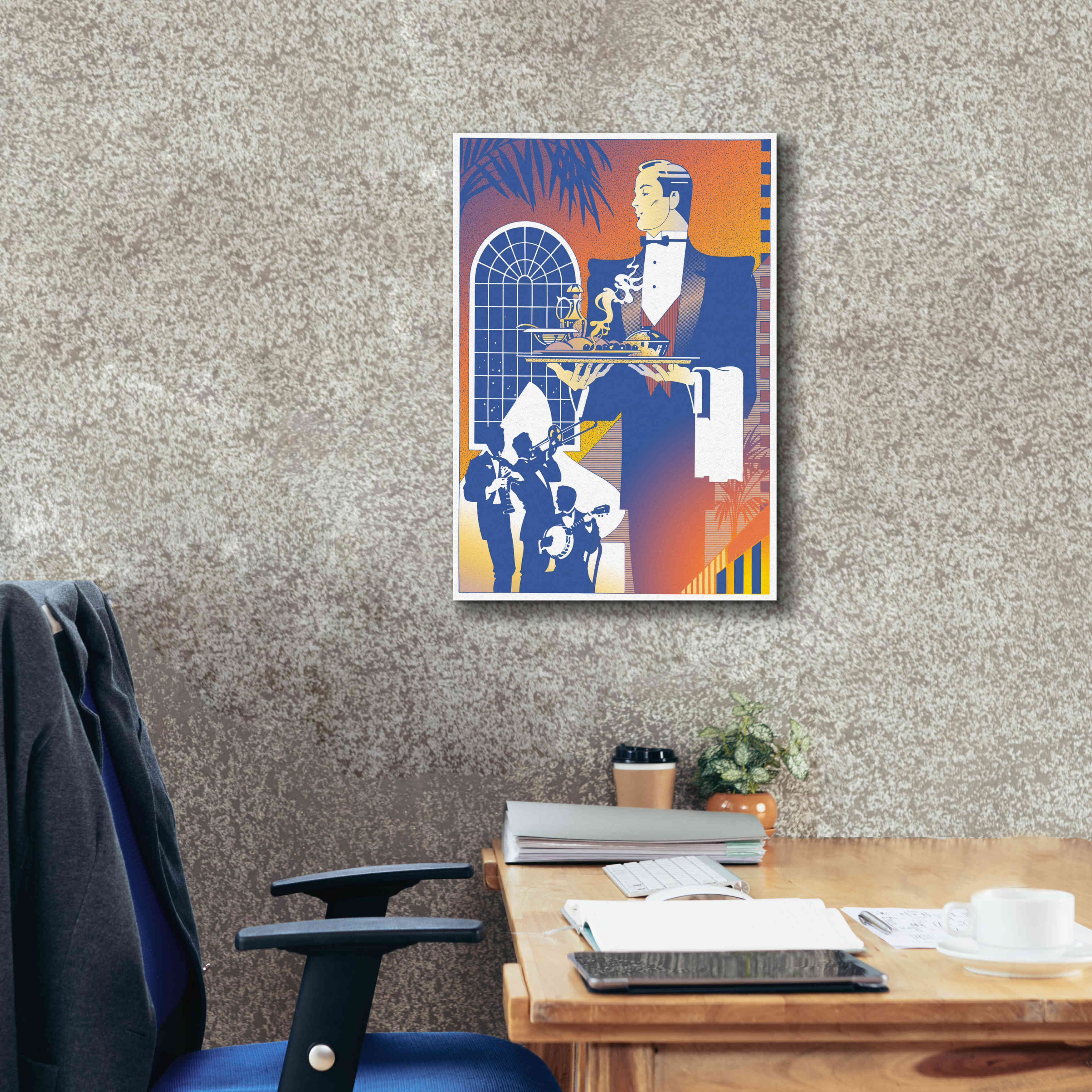 'Band And Waiter' by David Chestnutt, Giclee Canvas Wall Art,18 x 26