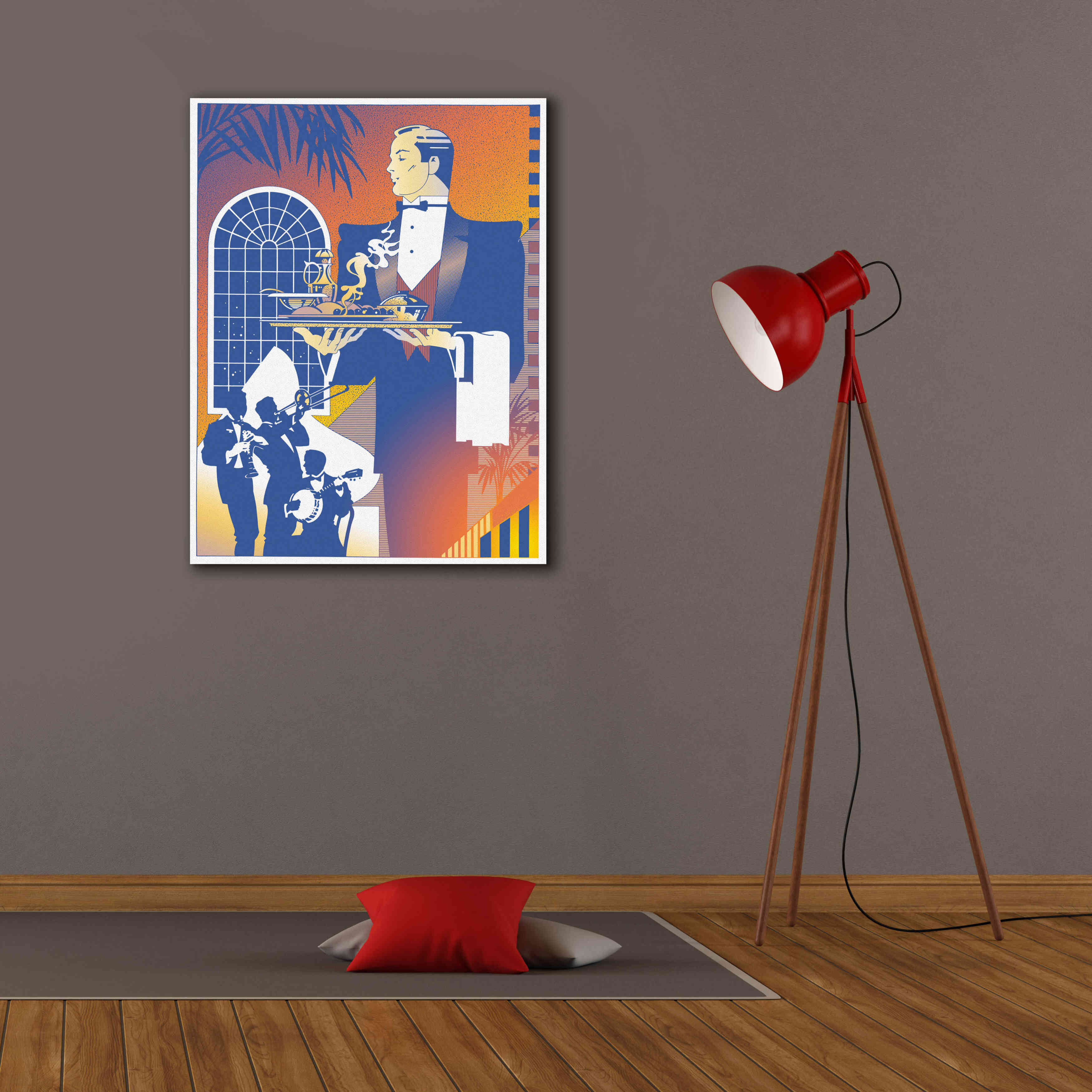 'Band And Waiter' by David Chestnutt, Giclee Canvas Wall Art,26 x 34