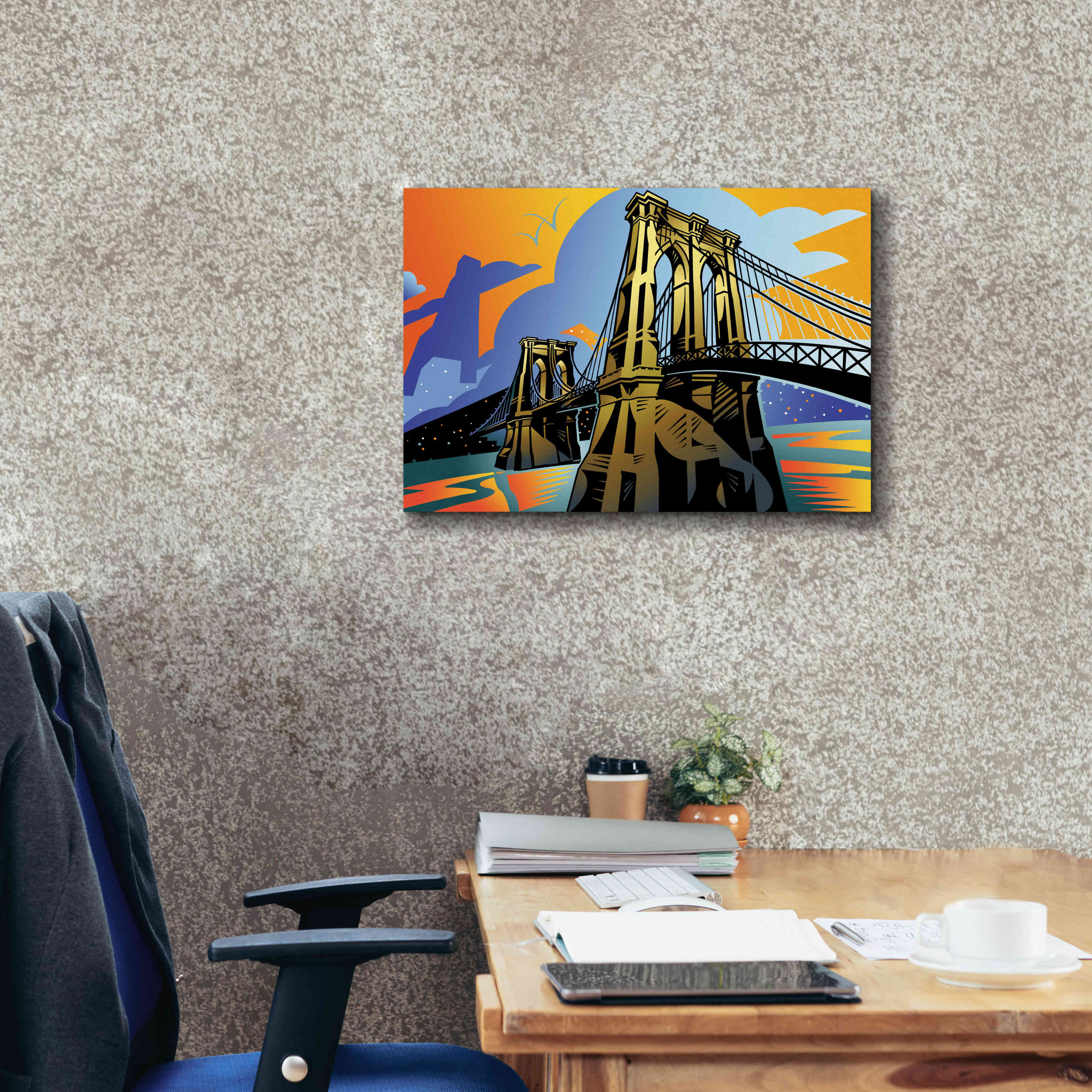 'Brooklyn Bridge' by David Chestnutt, Giclee Canvas Wall Art,26 x 18
