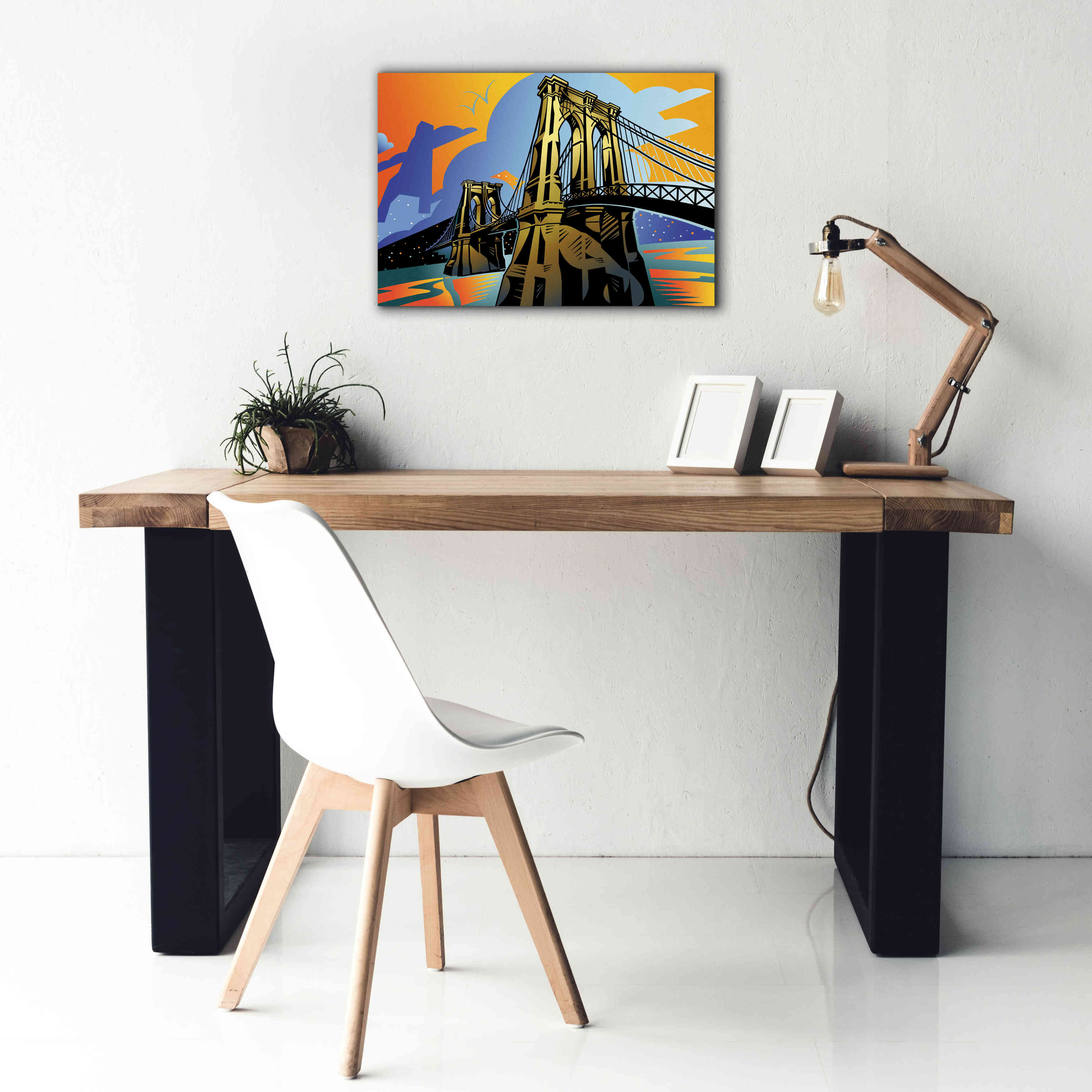 'Brooklyn Bridge' by David Chestnutt, Giclee Canvas Wall Art,26 x 18