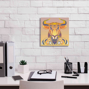 'Bull' by David Chestnutt, Giclee Canvas Wall Art,12 x 12