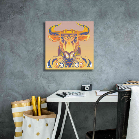 Image of 'Bull' by David Chestnutt, Giclee Canvas Wall Art,18 x 18