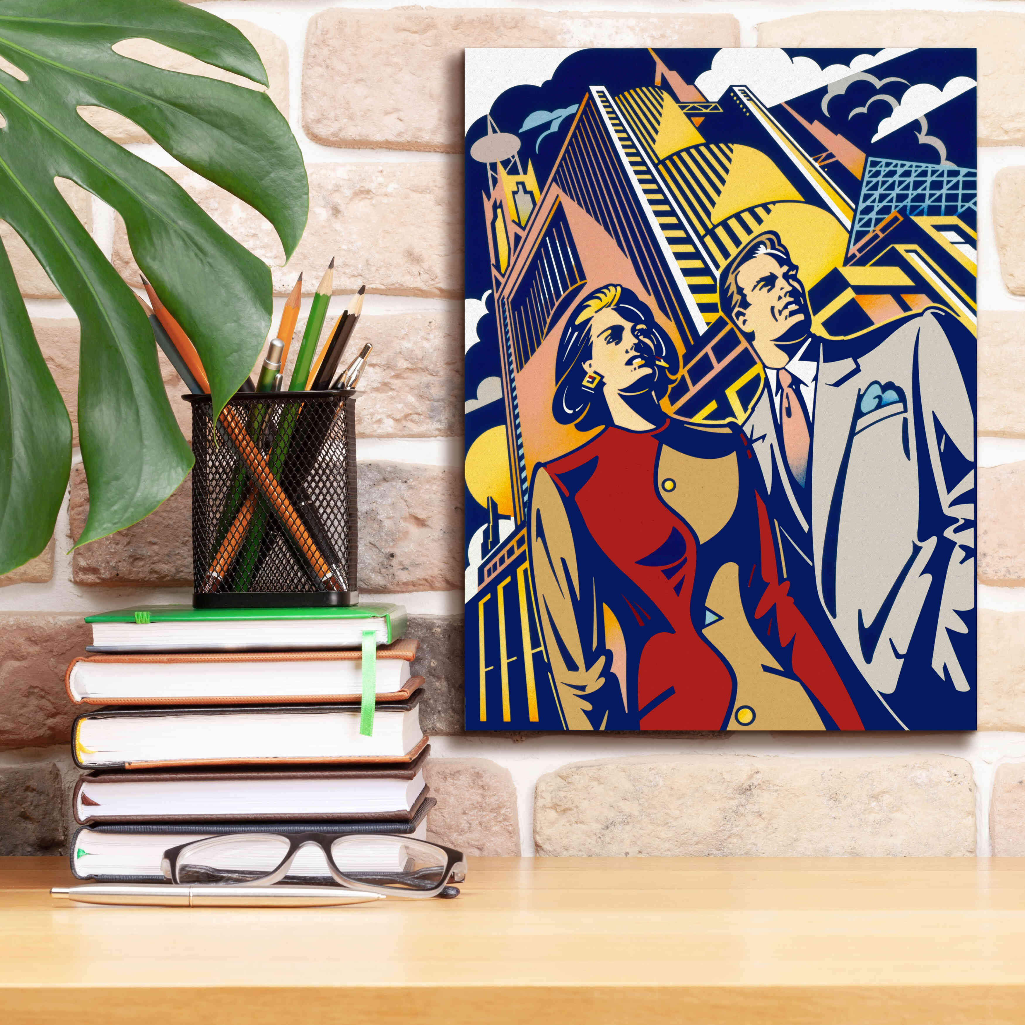 'Business Couple' by David Chestnutt, Giclee Canvas Wall Art,12 x 16