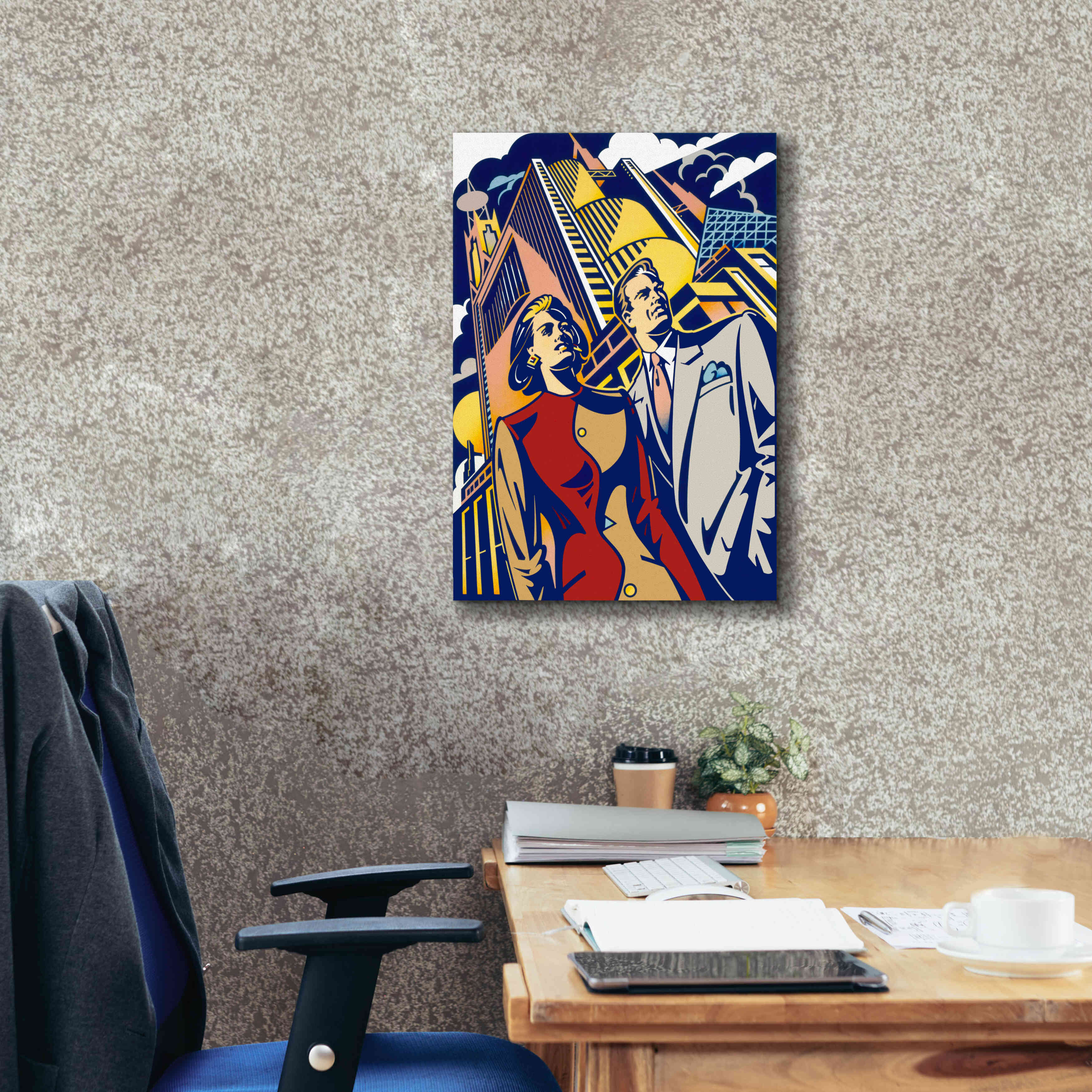 'Business Couple' by David Chestnutt, Giclee Canvas Wall Art,18 x 26