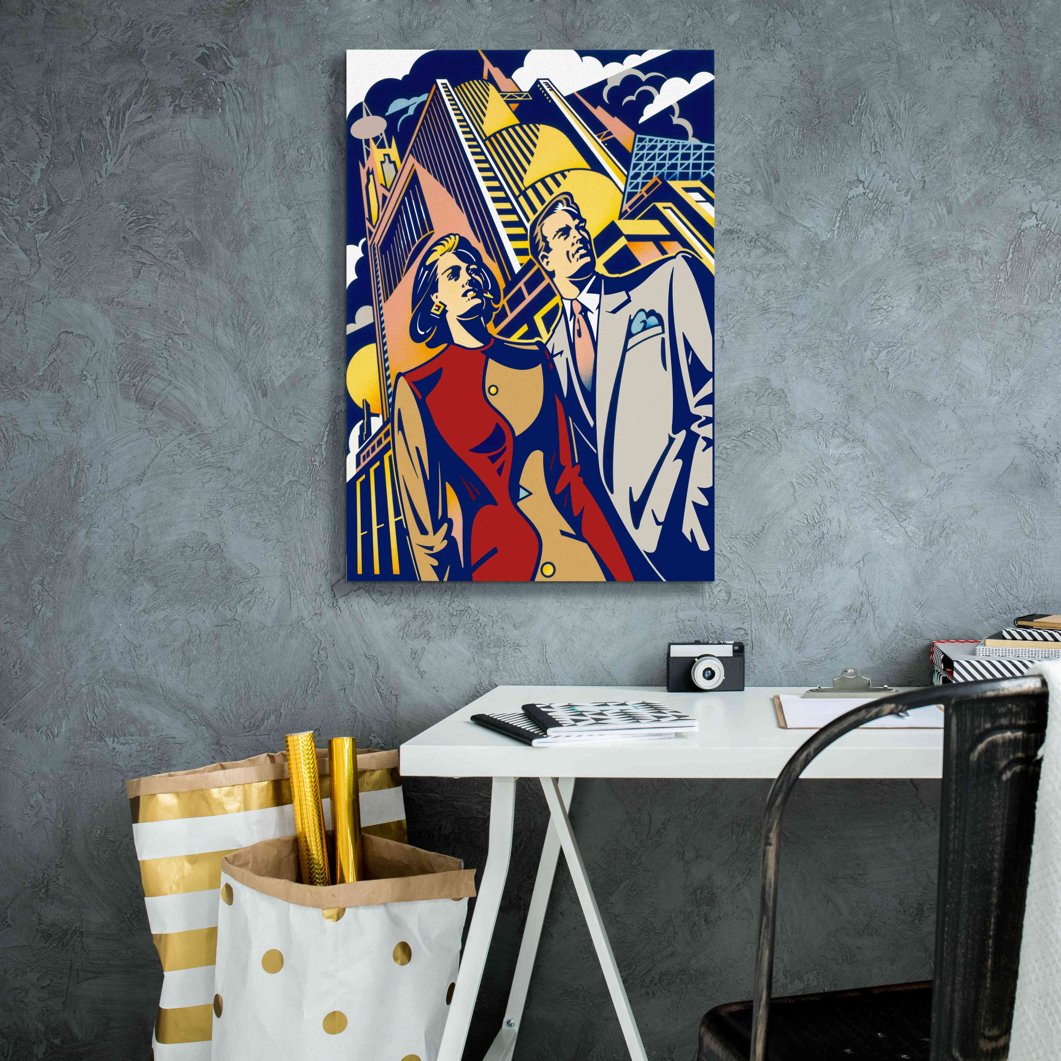 'Business Couple' by David Chestnutt, Giclee Canvas Wall Art,18 x 26