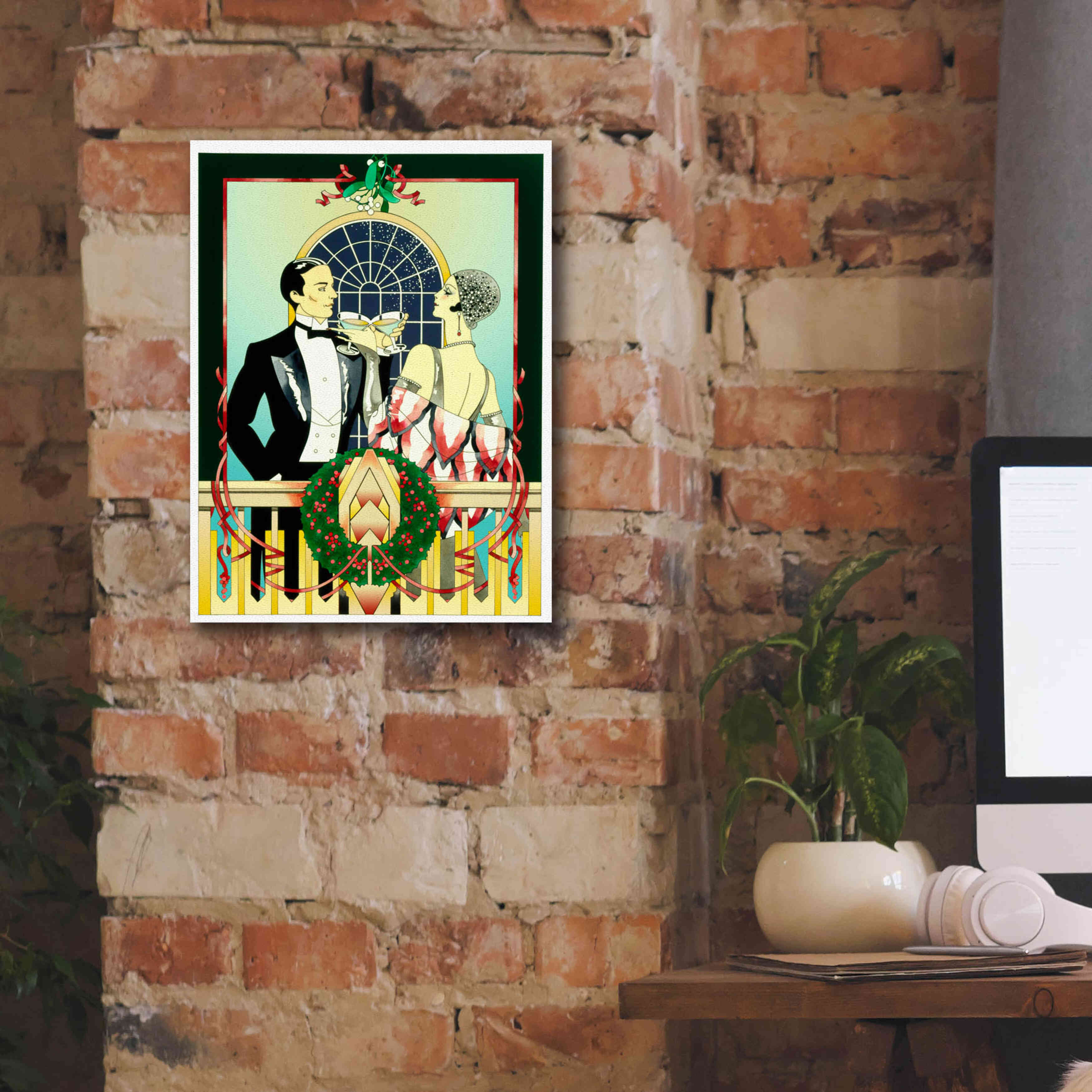 'Christmas Toast' by David Chestnutt, Giclee Canvas Wall Art,12 x 16