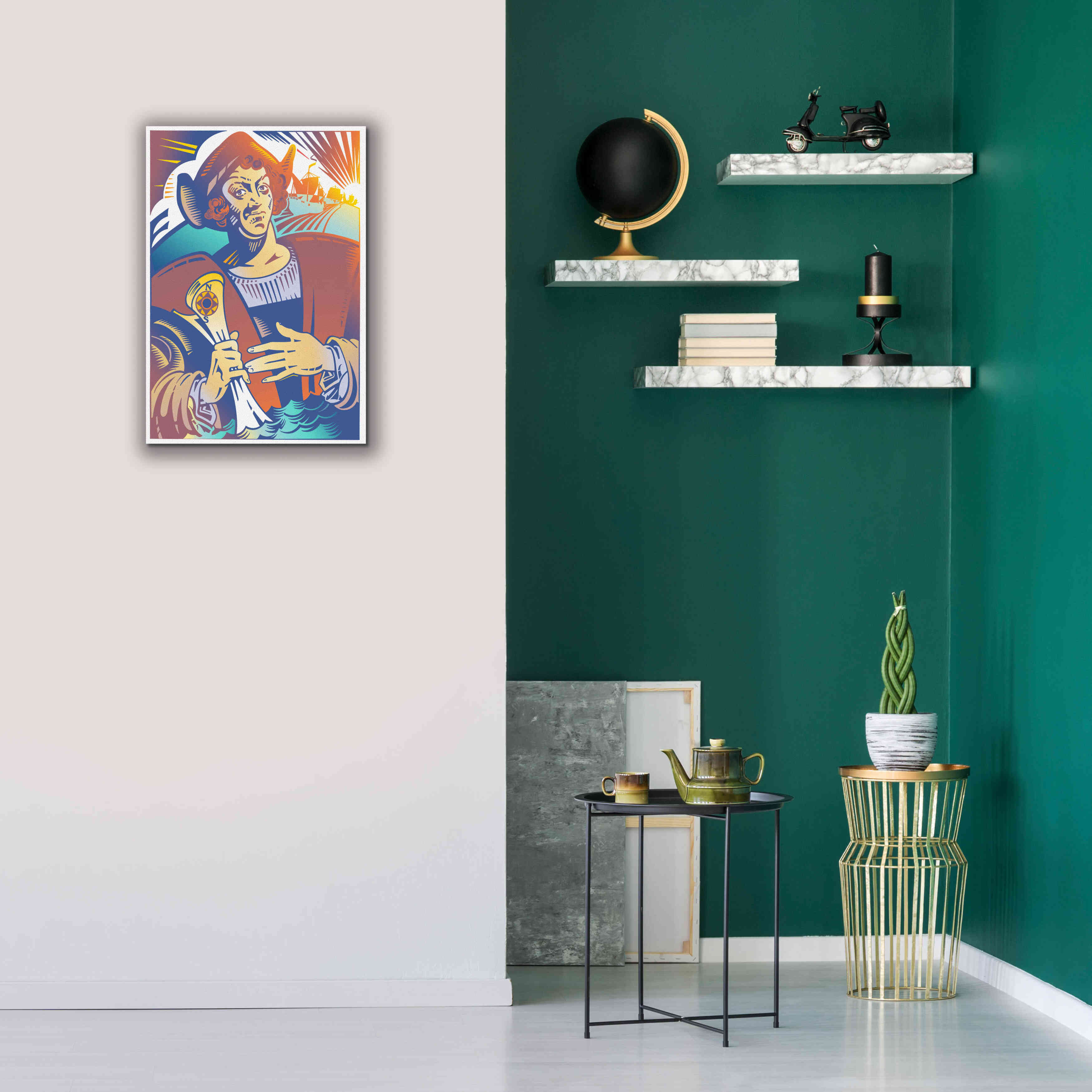 'Christopher Columbus' by David Chestnutt, Giclee Canvas Wall Art,18 x 26