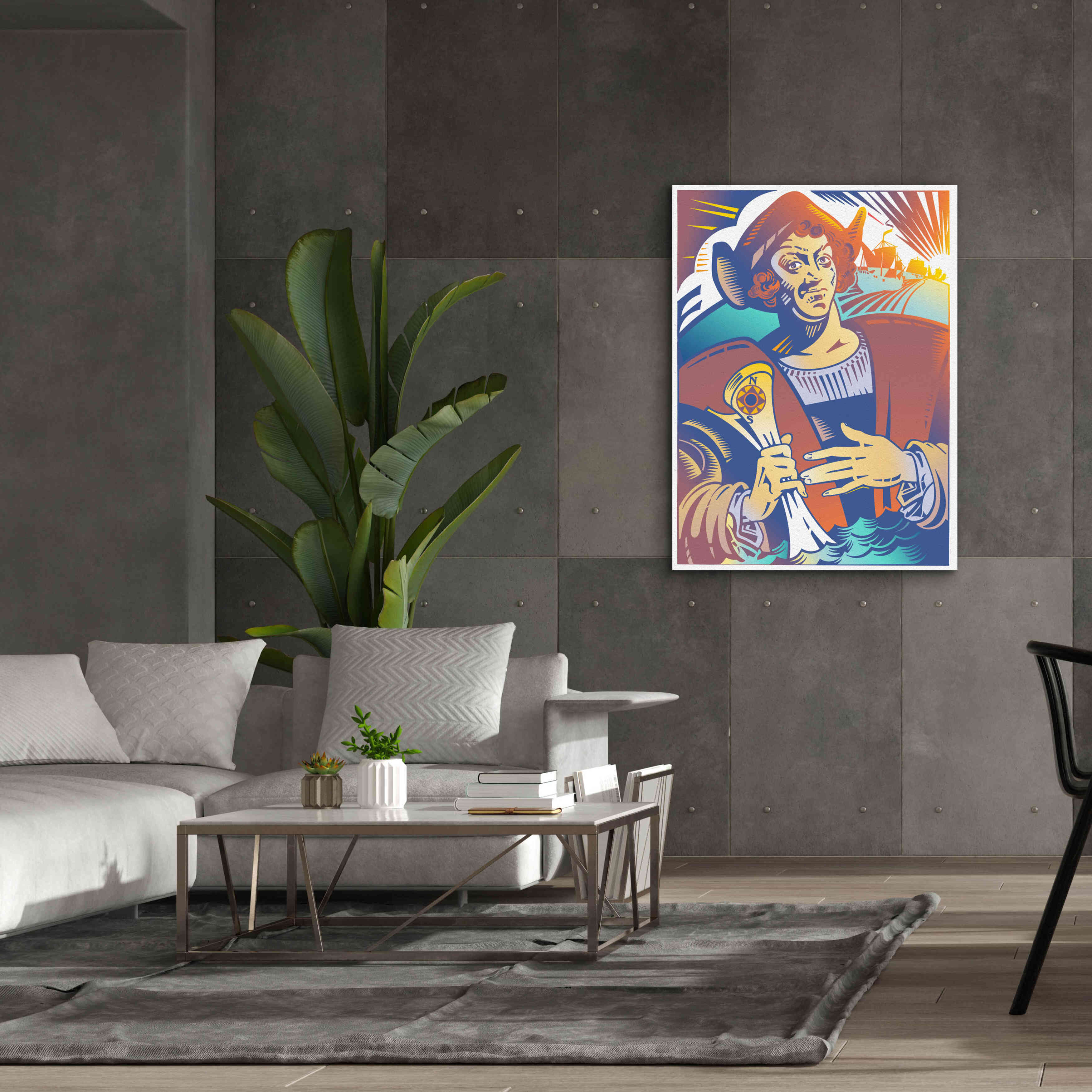 'Christopher Columbus' by David Chestnutt, Giclee Canvas Wall Art,40 x 54