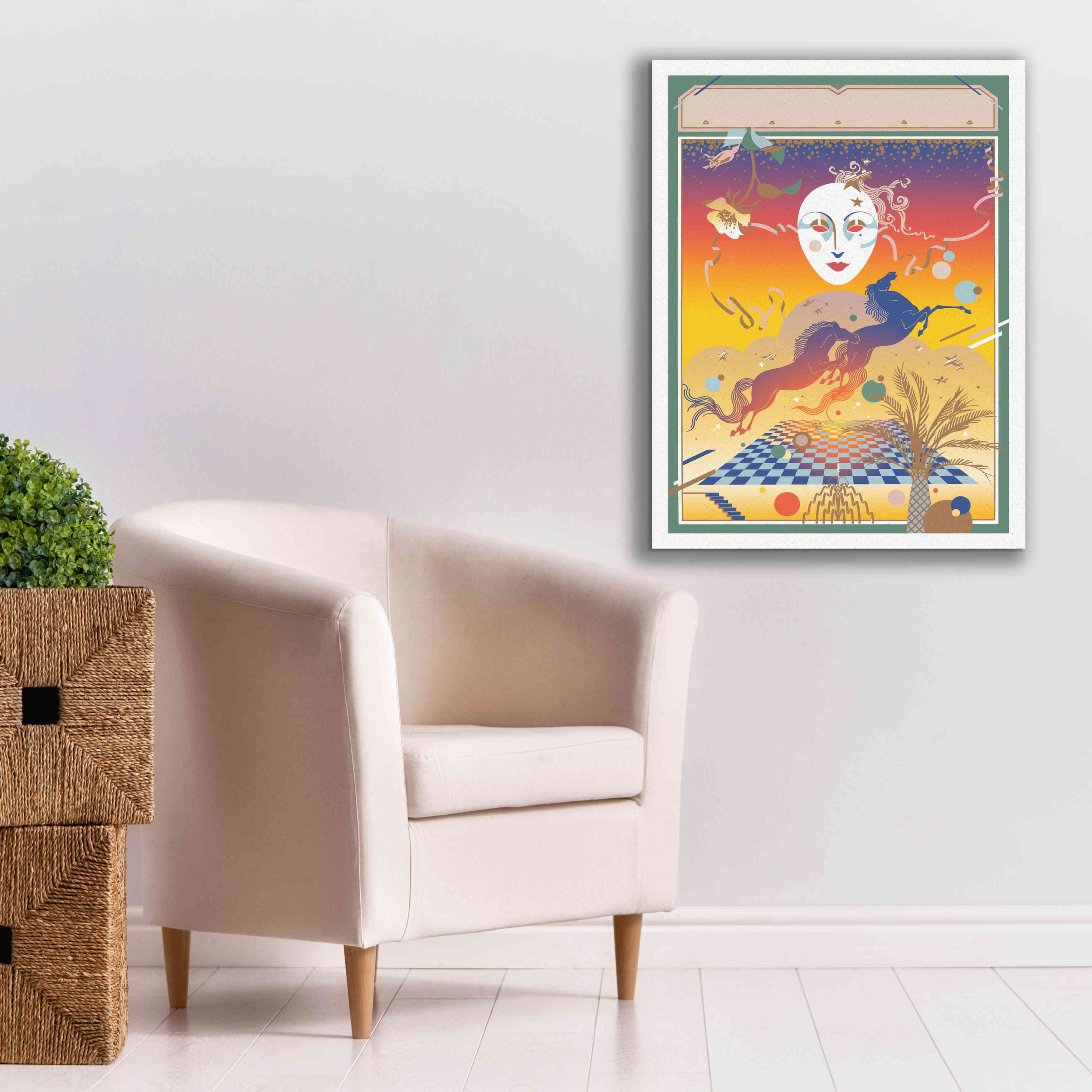 'Fantasy Mask' by David Chestnutt, Giclee Canvas Wall Art,26 x 34