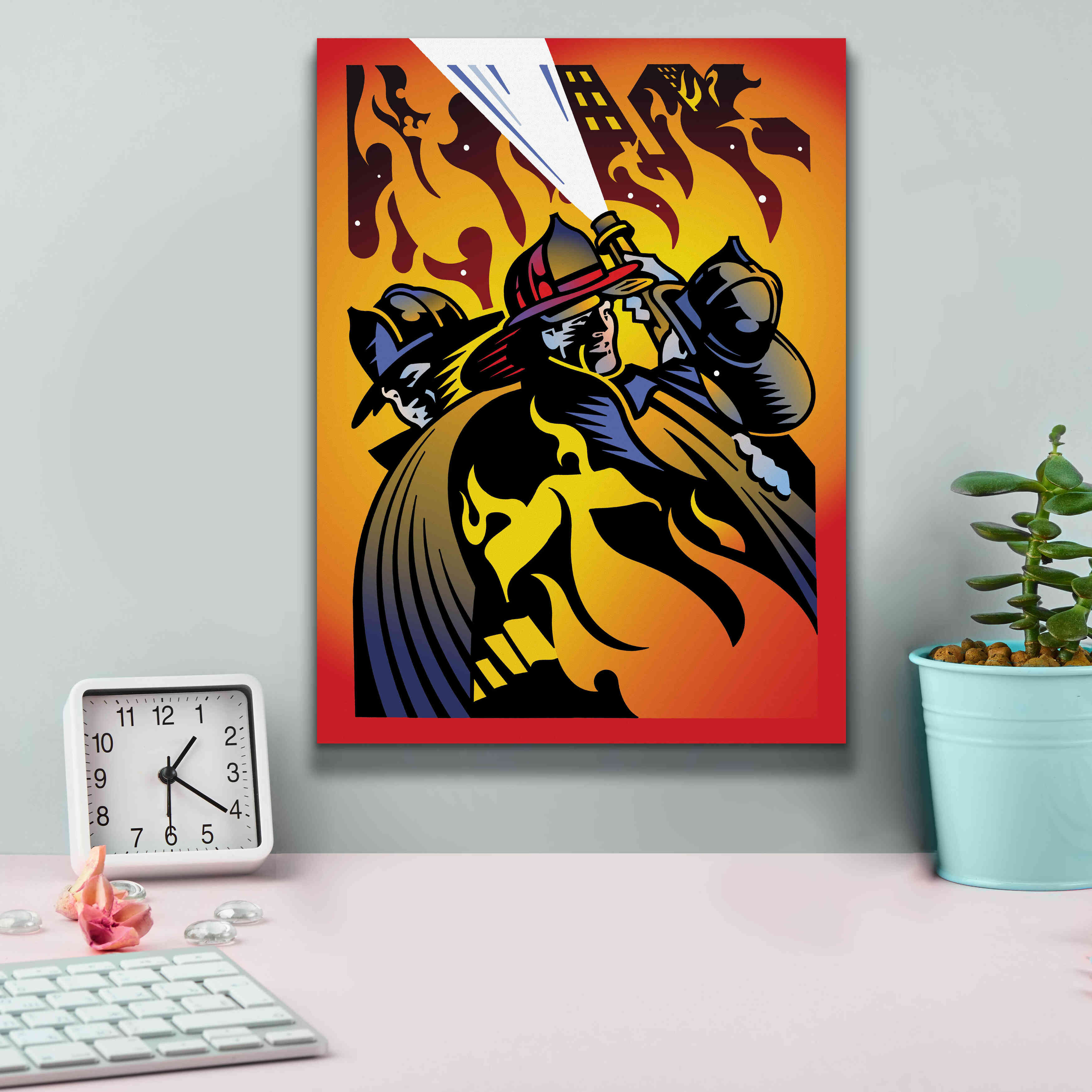 'Firemen' by David Chestnutt, Giclee Canvas Wall Art,12 x 16