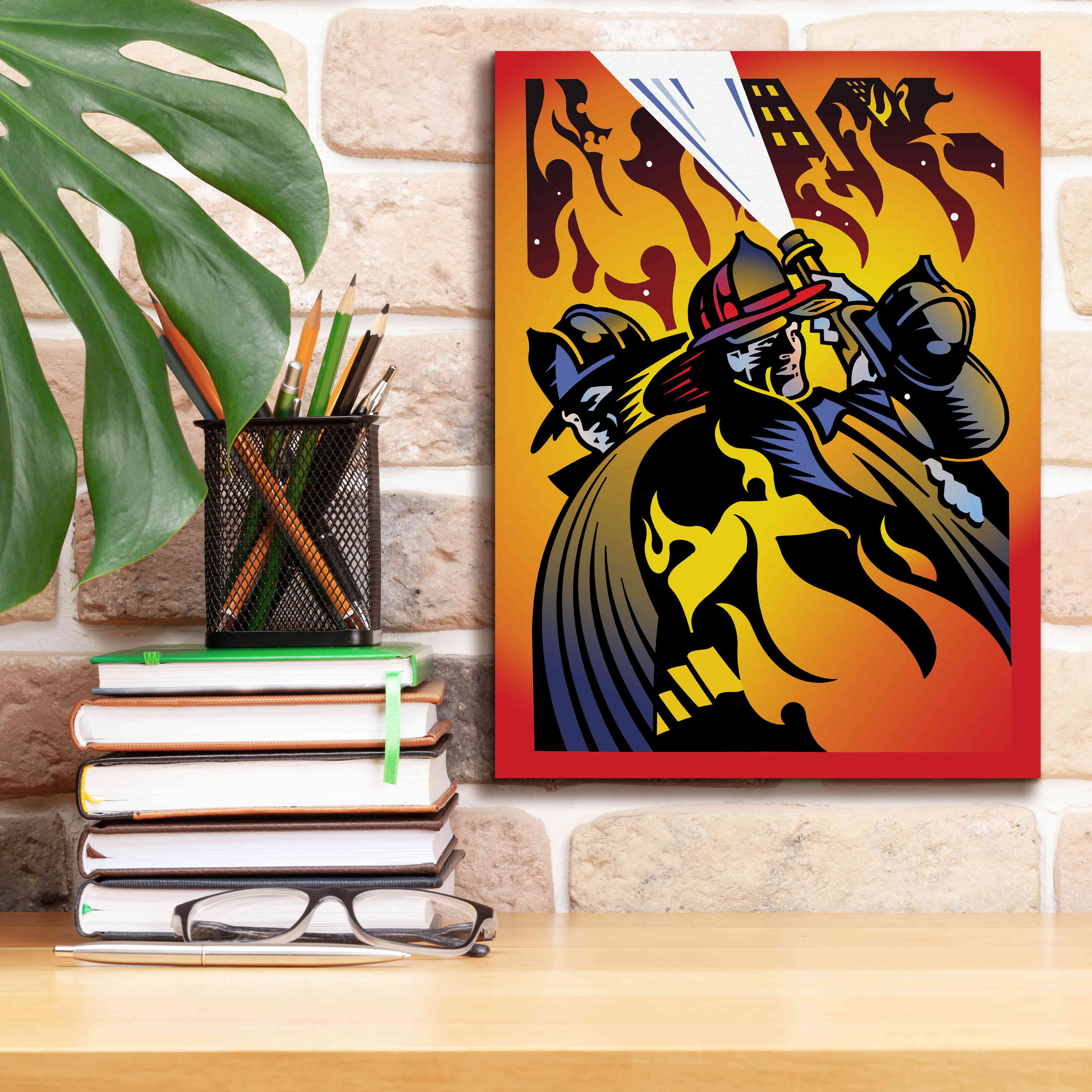 'Firemen' by David Chestnutt, Giclee Canvas Wall Art,12 x 16