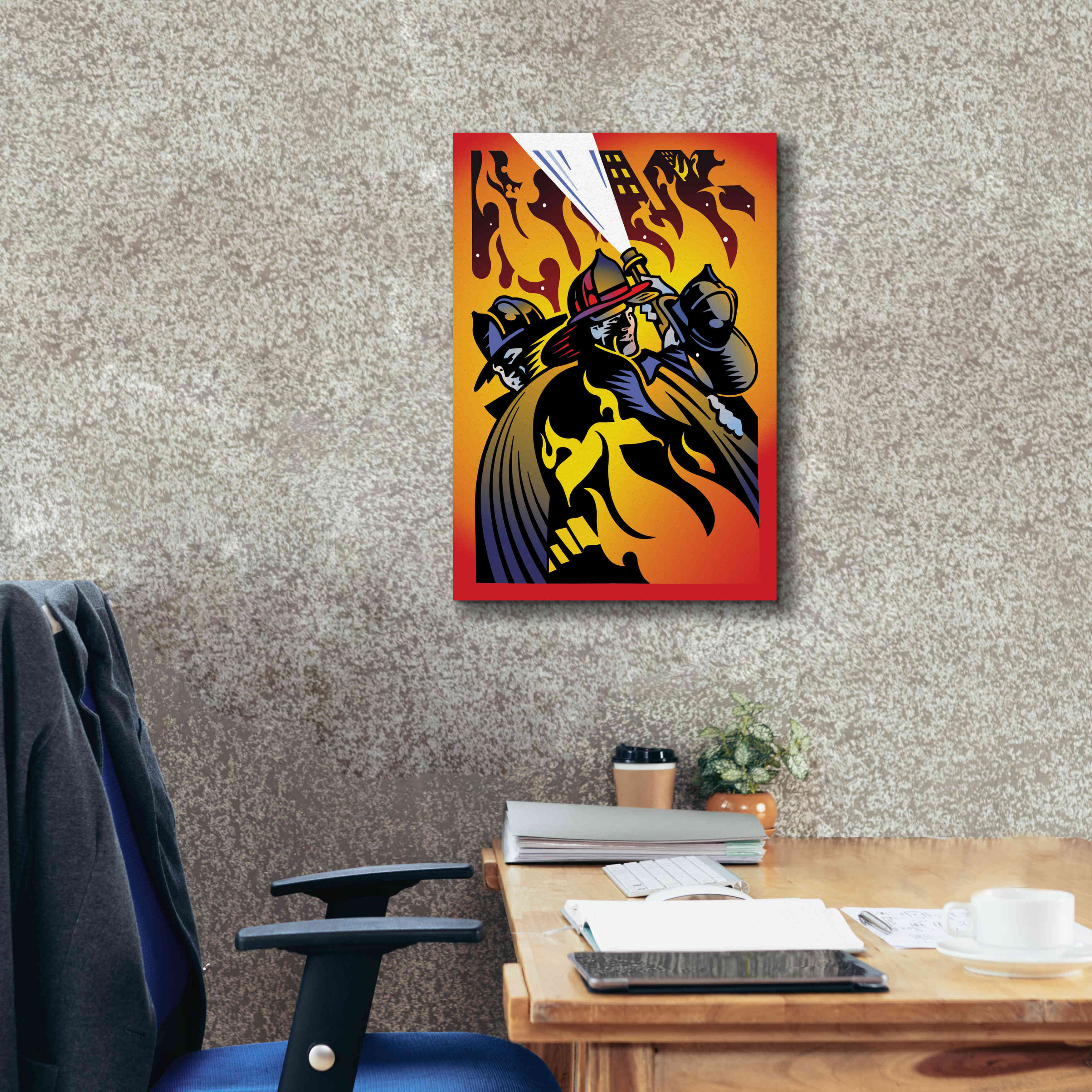 'Firemen' by David Chestnutt, Giclee Canvas Wall Art,18 x 26