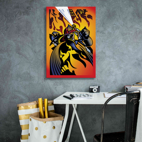 Image of 'Firemen' by David Chestnutt, Giclee Canvas Wall Art,18 x 26