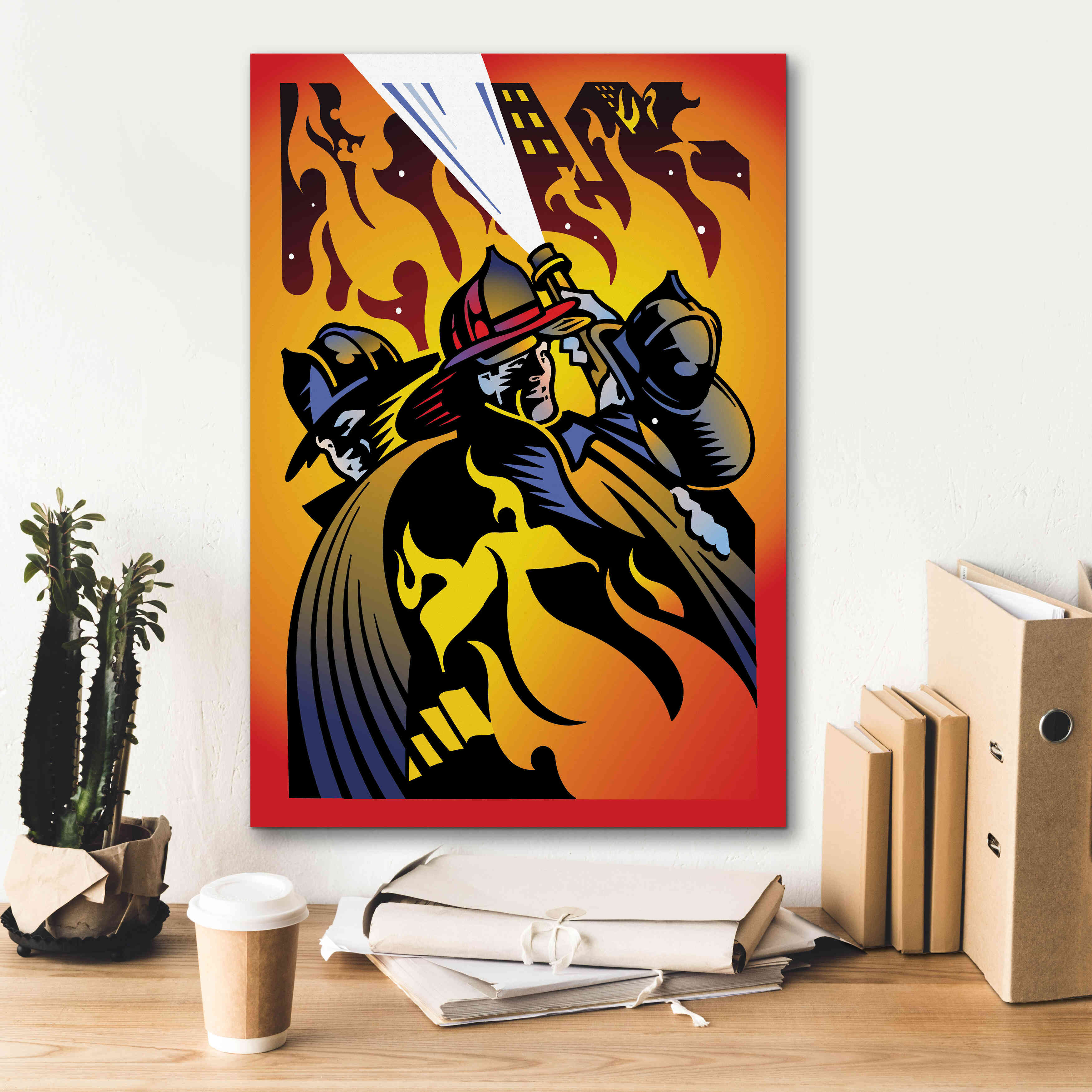 'Firemen' by David Chestnutt, Giclee Canvas Wall Art,18 x 26