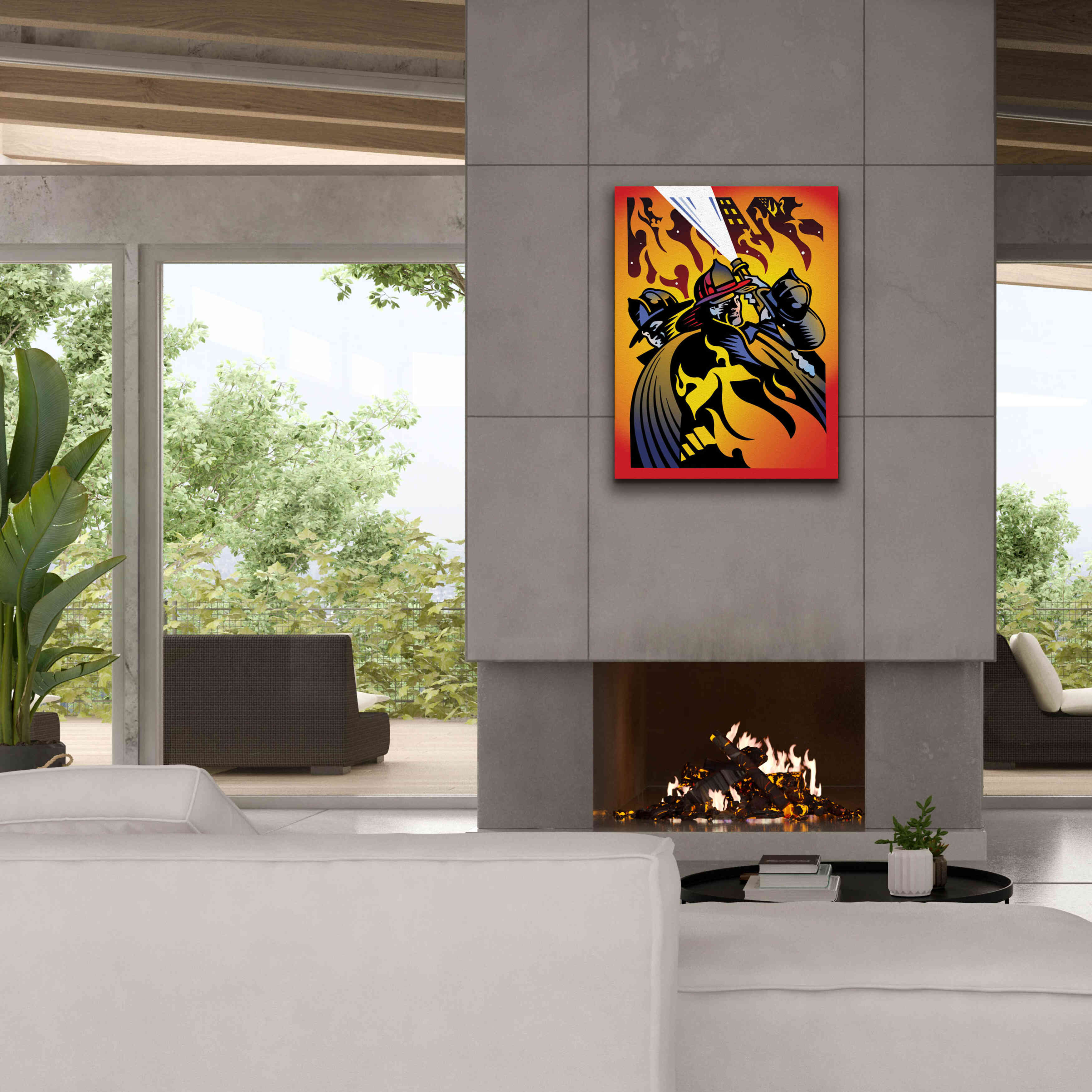 'Firemen' by David Chestnutt, Giclee Canvas Wall Art,26 x 34