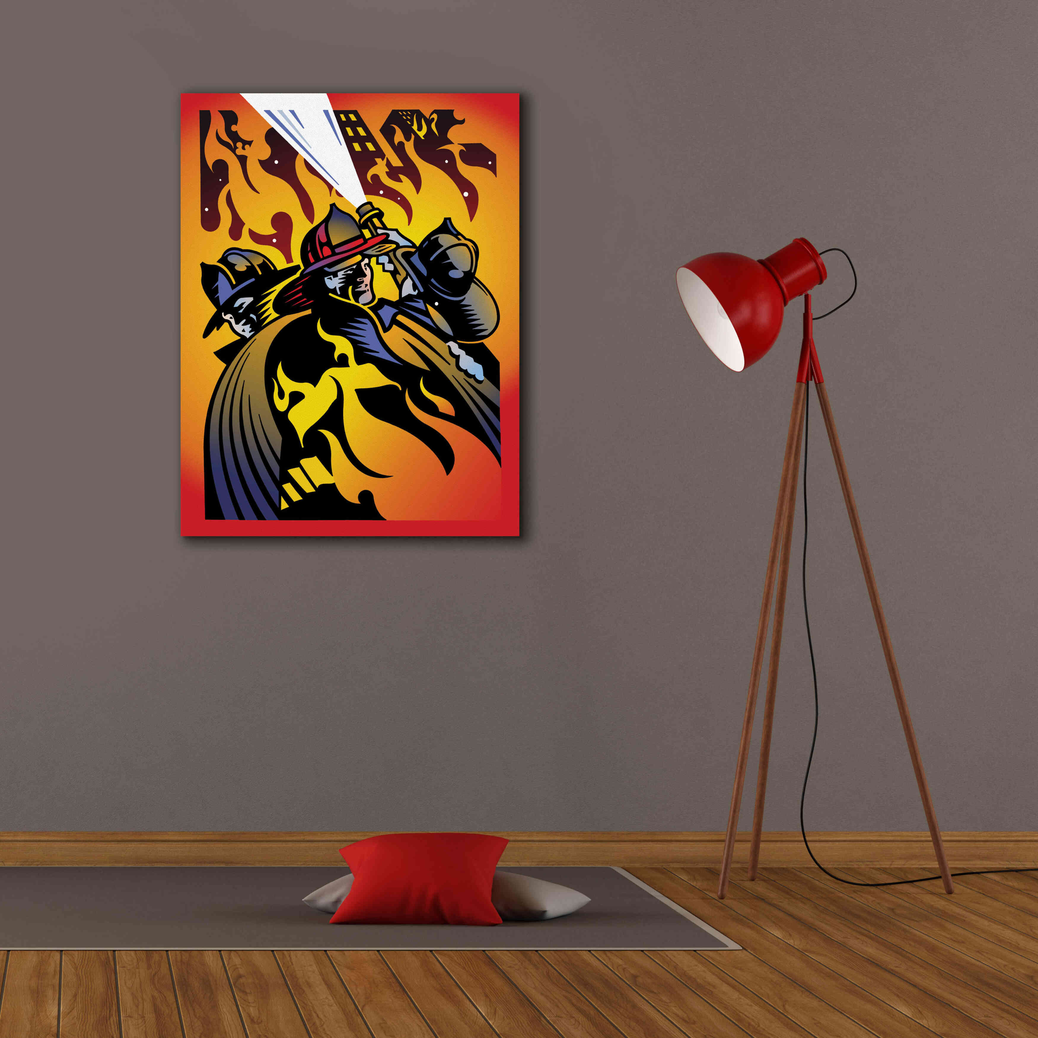 'Firemen' by David Chestnutt, Giclee Canvas Wall Art,26 x 34