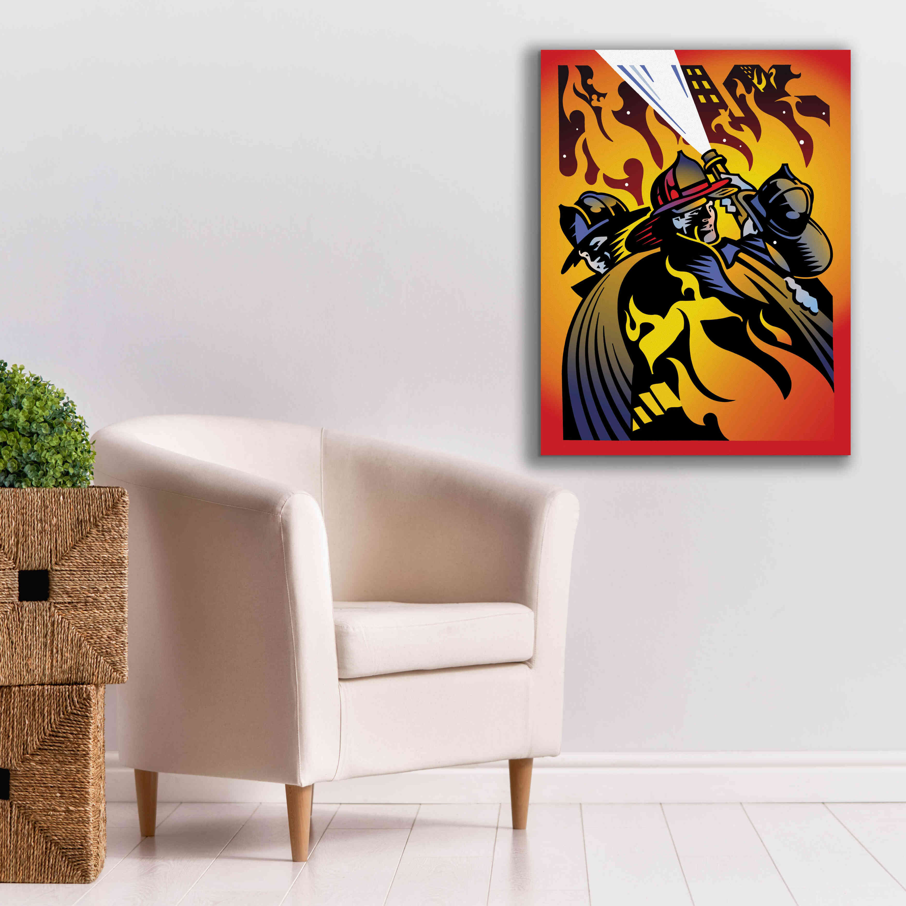'Firemen' by David Chestnutt, Giclee Canvas Wall Art,26 x 34