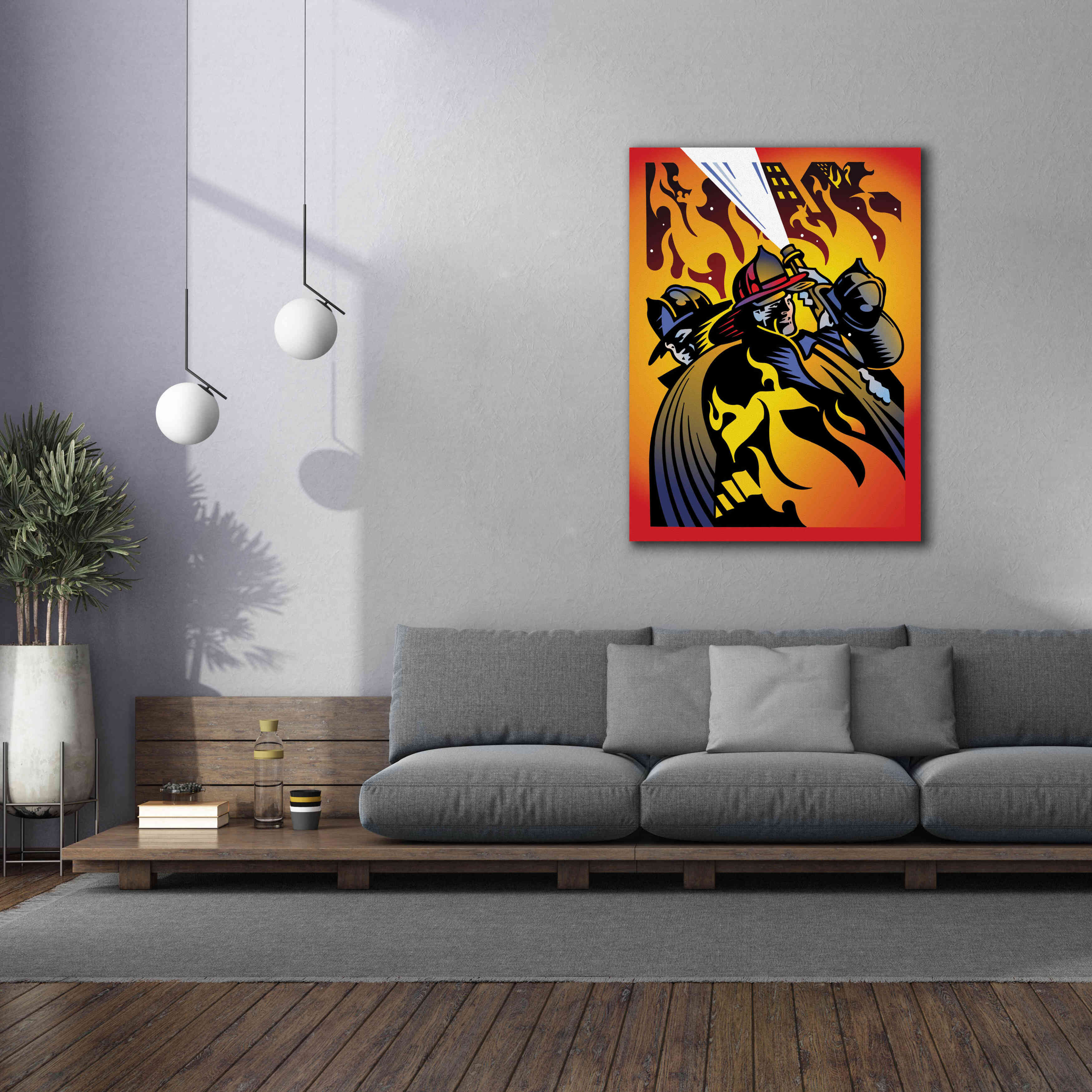 'Firemen' by David Chestnutt, Giclee Canvas Wall Art,40 x 54