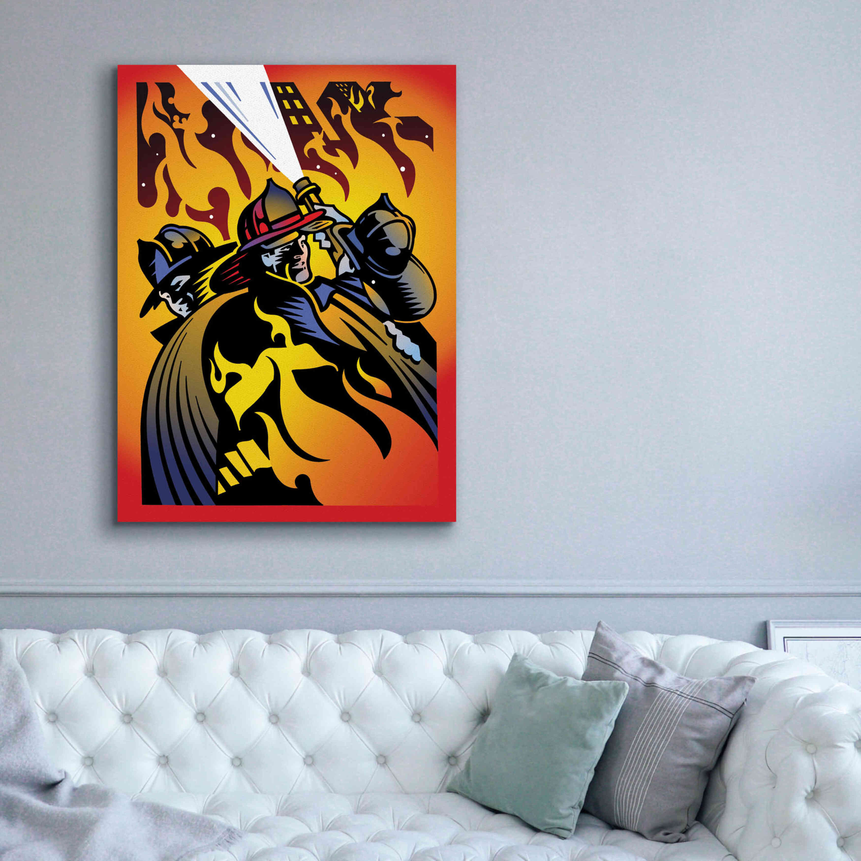 'Firemen' by David Chestnutt, Giclee Canvas Wall Art,40 x 54