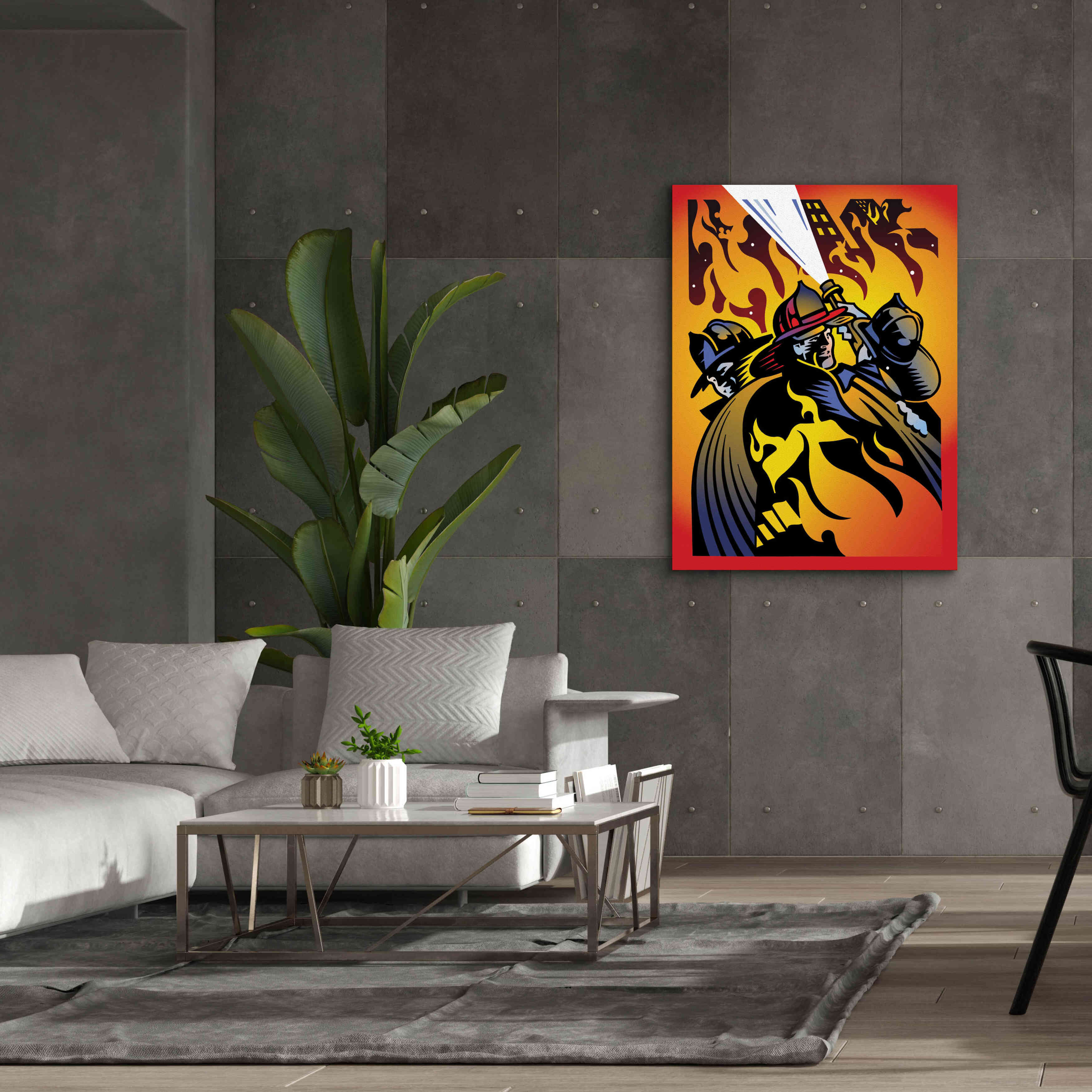 'Firemen' by David Chestnutt, Giclee Canvas Wall Art,40 x 54