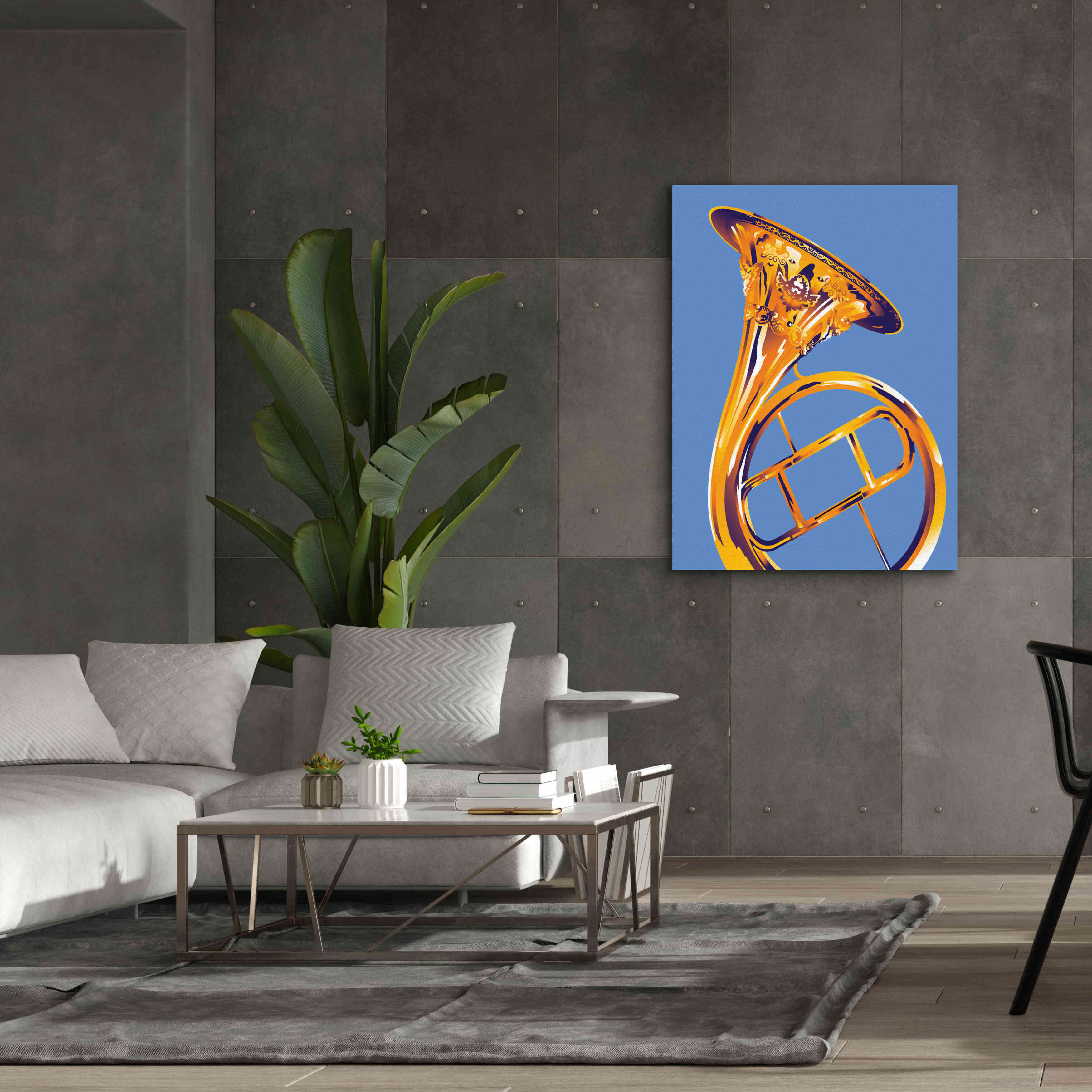 'French Horn 8' by David Chestnutt, Giclee Canvas Wall Art,40 x 54
