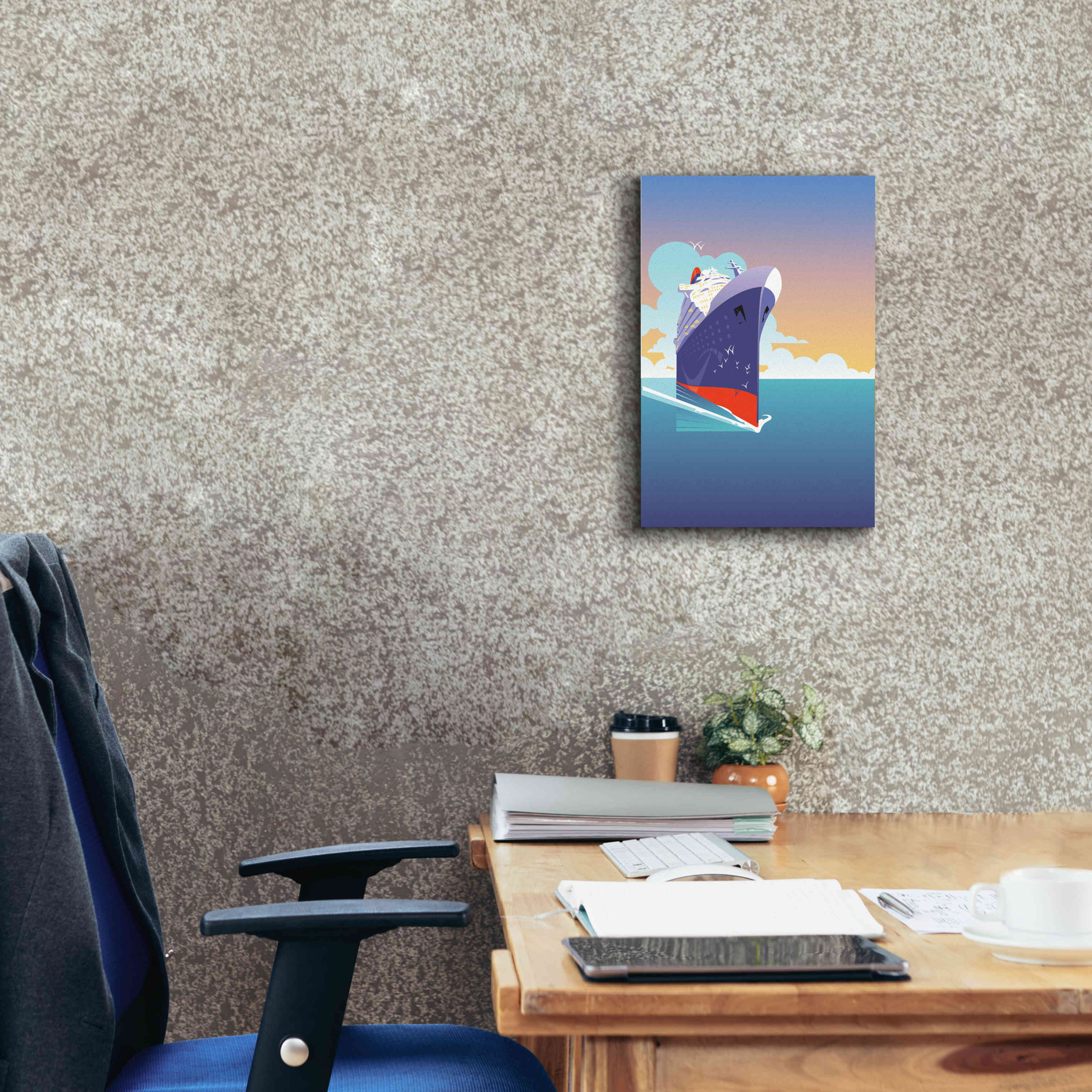 'Liner Blue Skies' by David Chestnutt, Giclee Canvas Wall Art,12 x 18