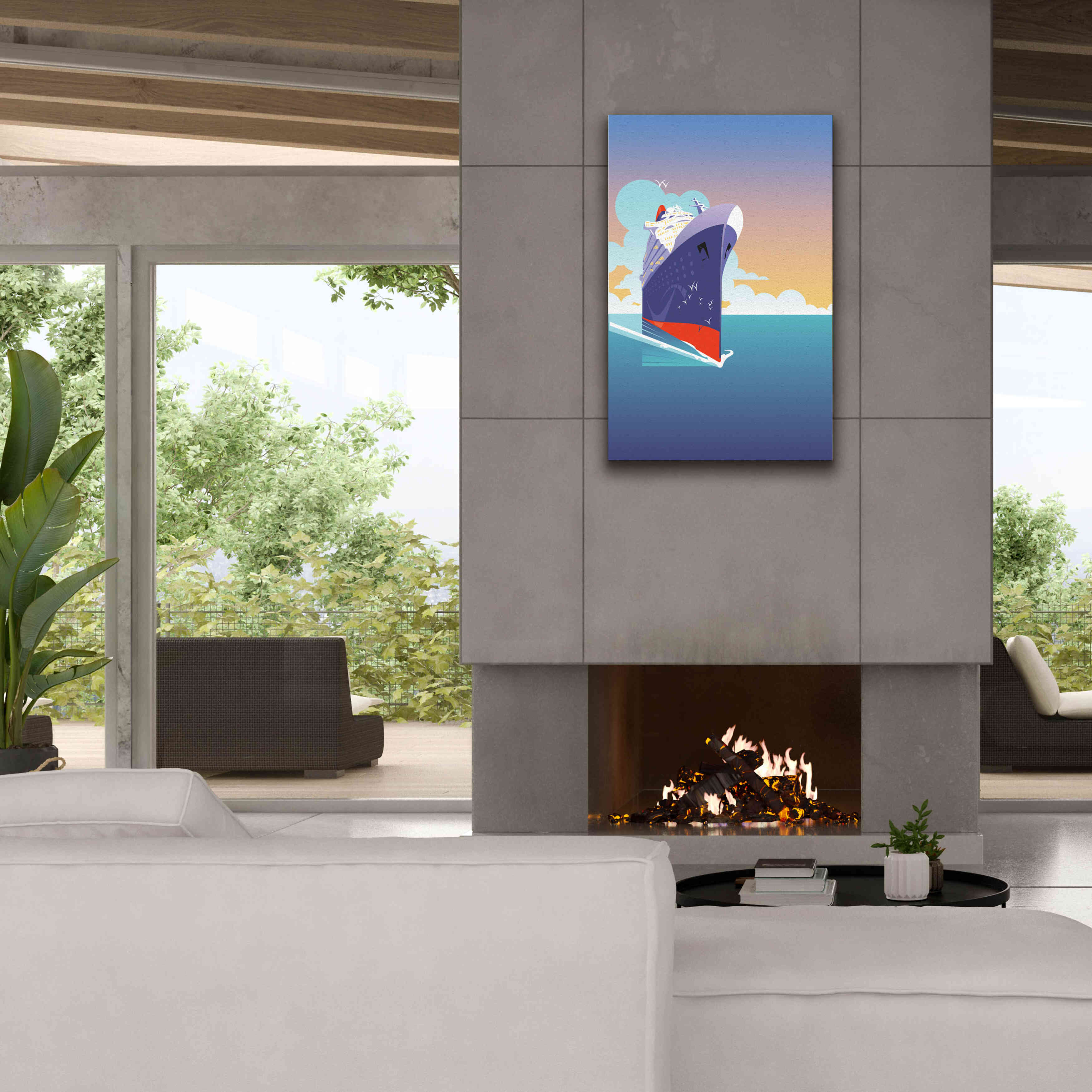 'Liner Blue Skies' by David Chestnutt, Giclee Canvas Wall Art,26 x 40