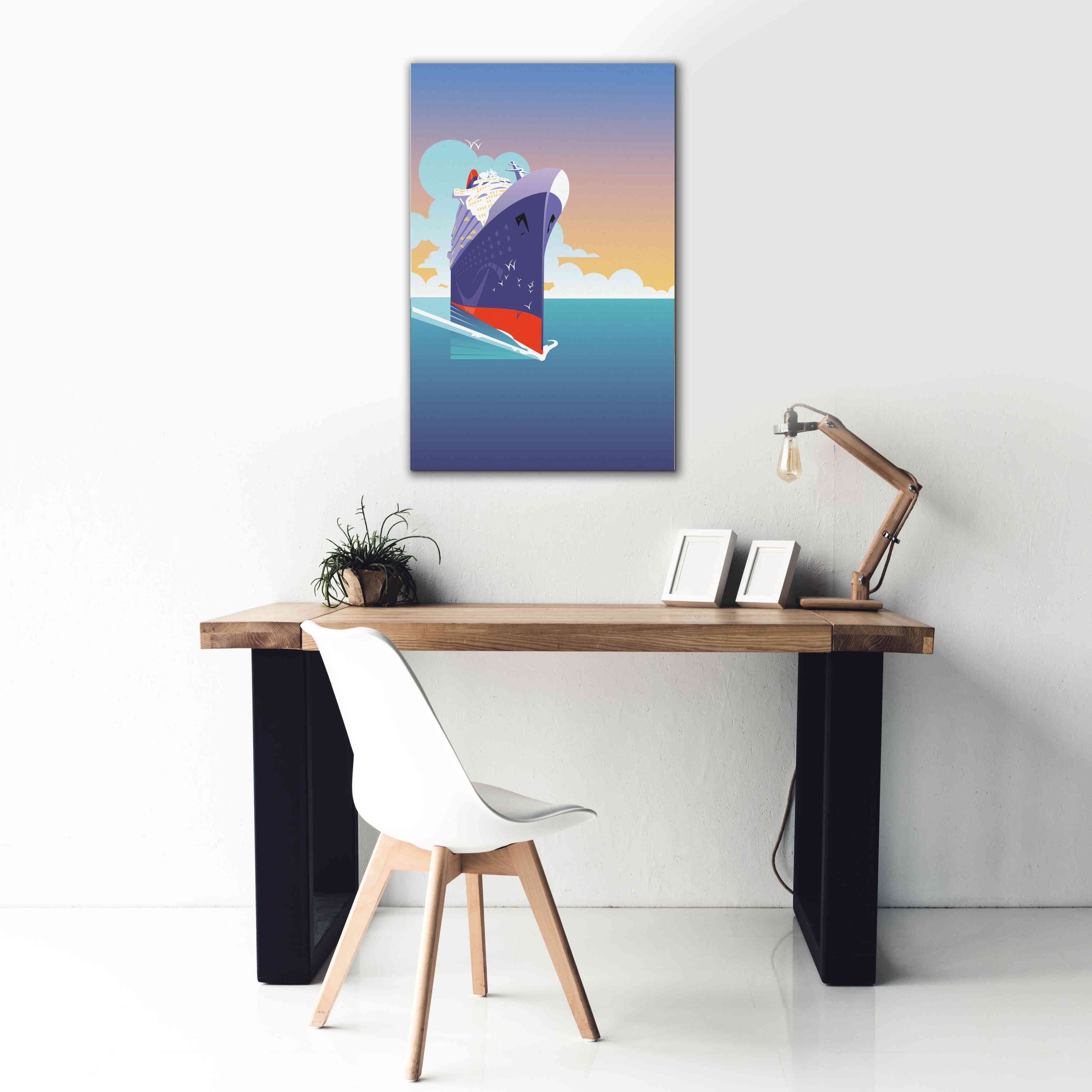 'Liner Blue Skies' by David Chestnutt, Giclee Canvas Wall Art,26 x 40
